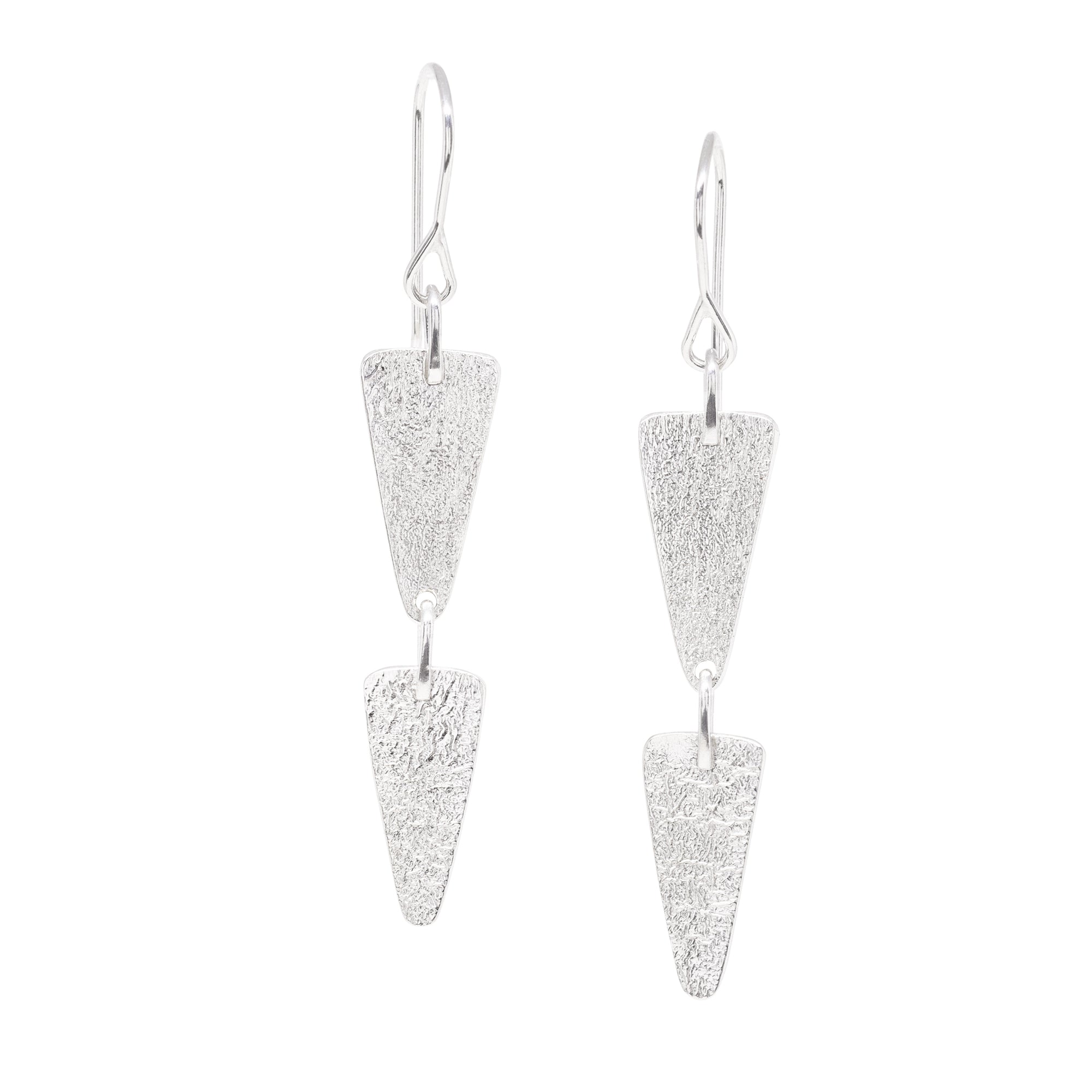 Arrow Earrings Double - Bright Sterling