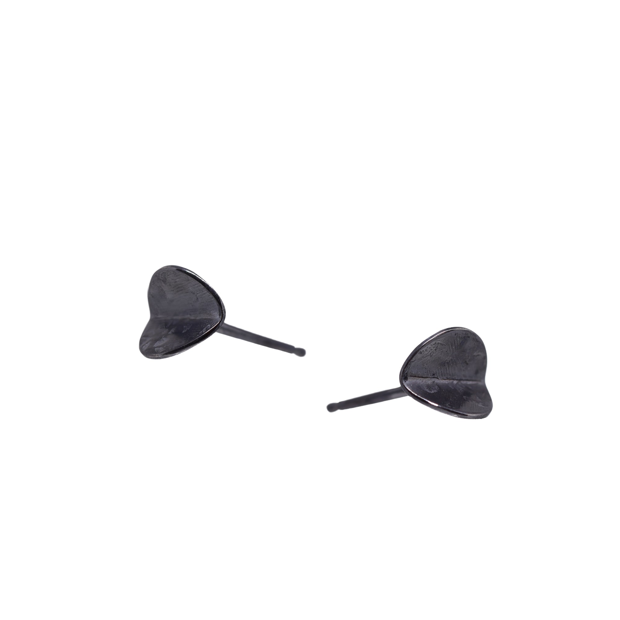 Folded Canyon Studs - Dark Sterling