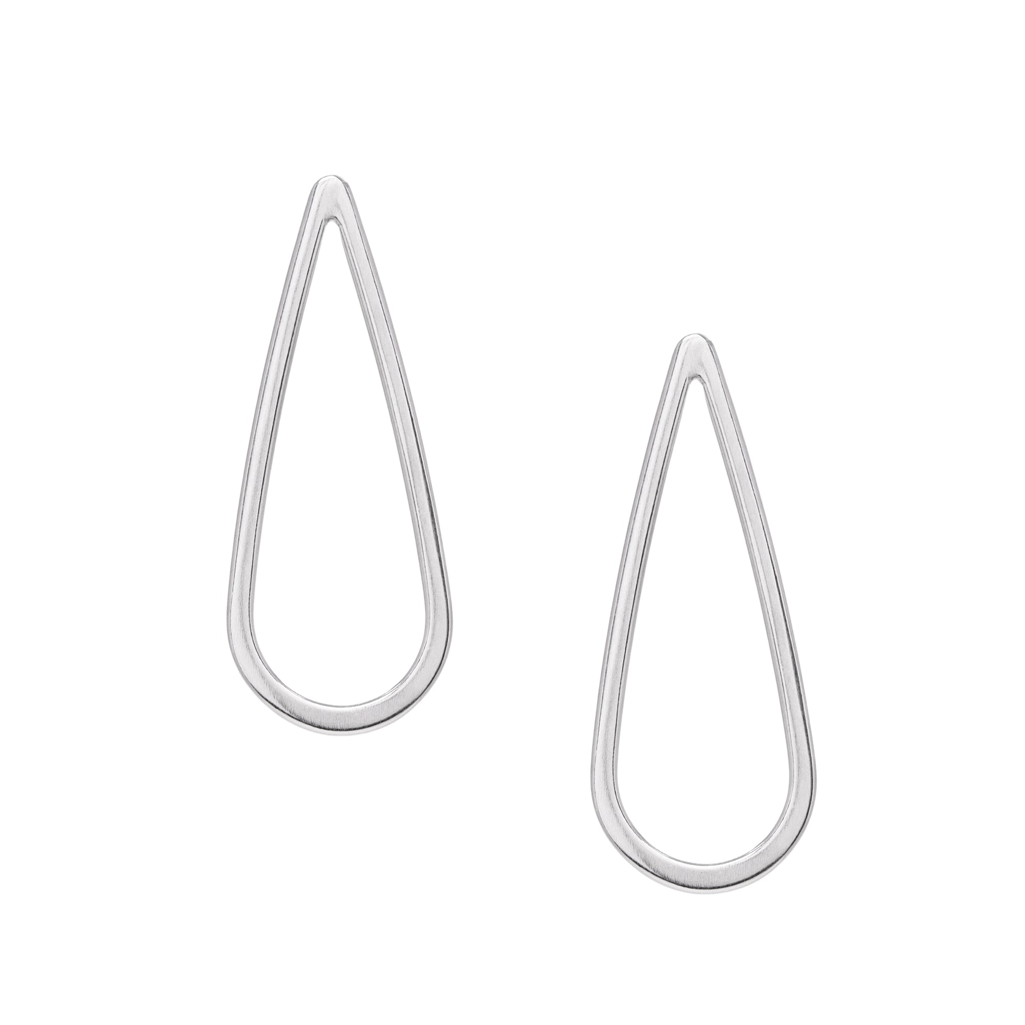 Teardrop Studs - Large - Bright Sterling