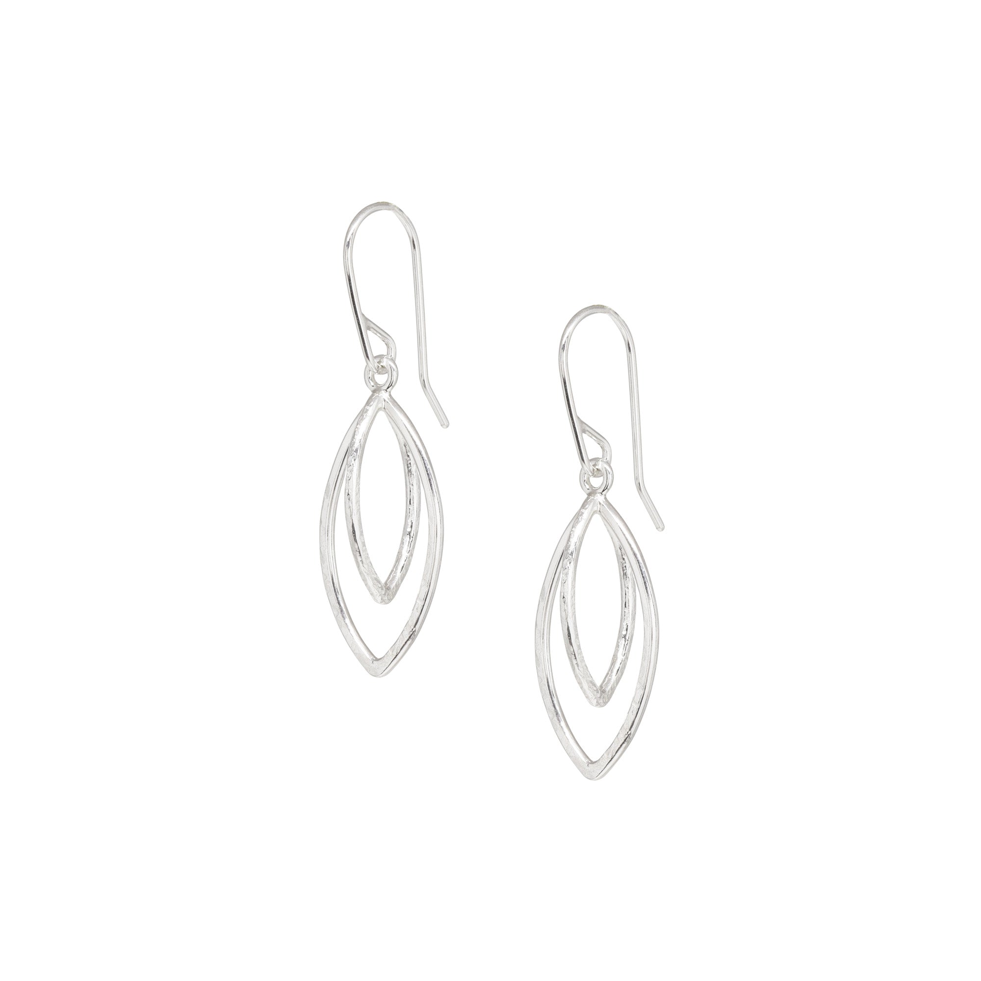 Leaf Pod Earrings - Small - Bright Sterling