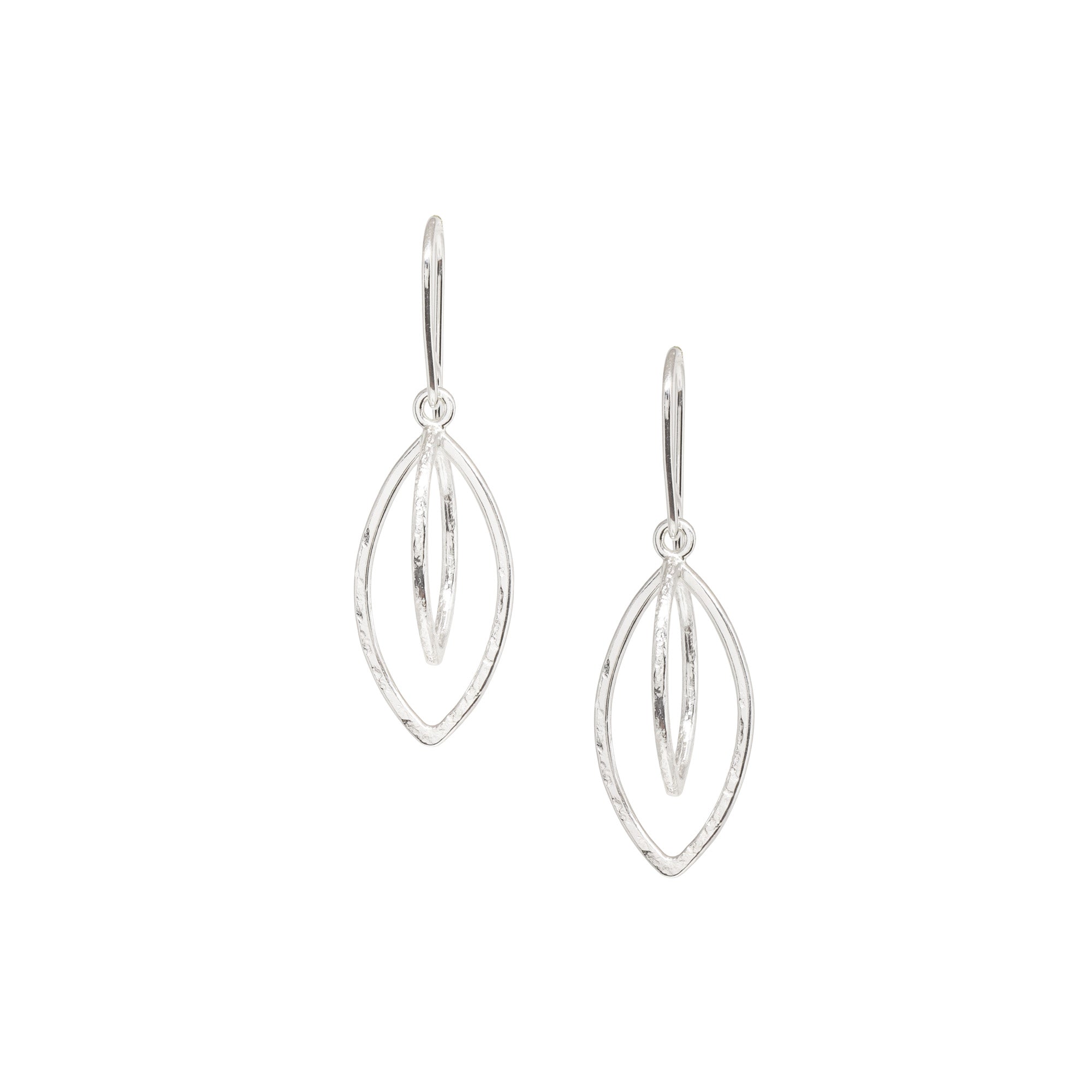Leaf Pod Earrings - Small - Bright Sterling