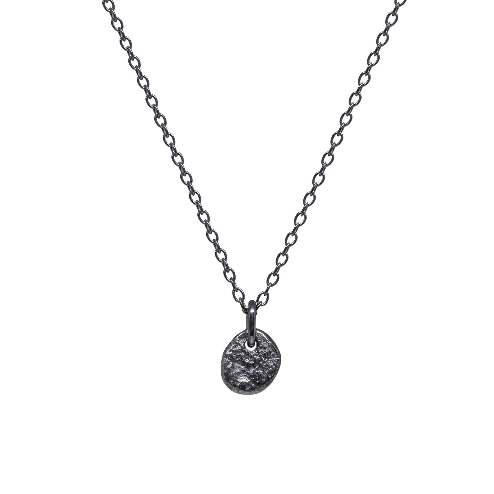 Luna Mini Pendant Necklace - Dark Sterling