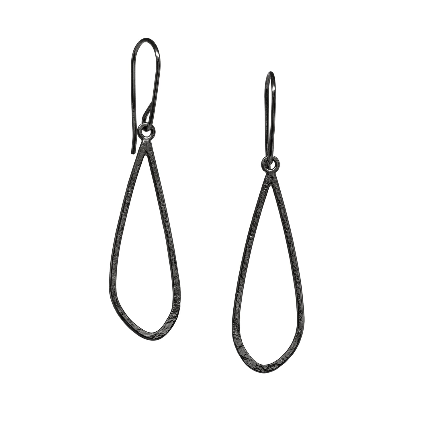 Petal Earrings - Large - Dark Sterling