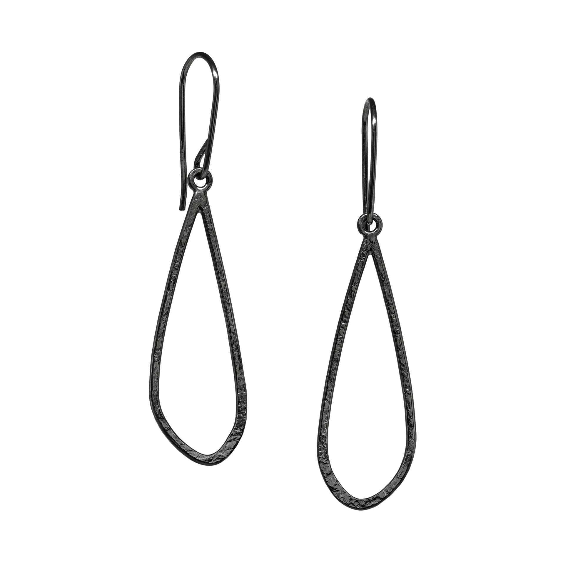 Petal Earrings - Large - Dark Sterling