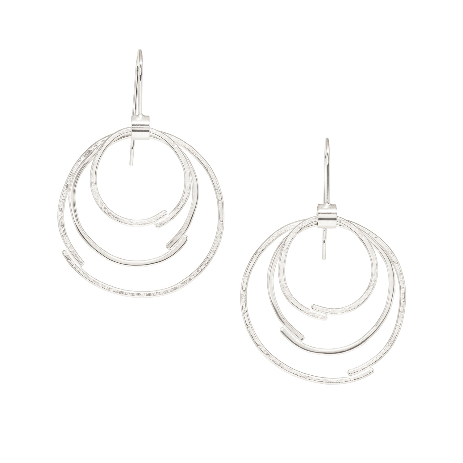 Sketch Triple Link Earrings - Bright Sterling