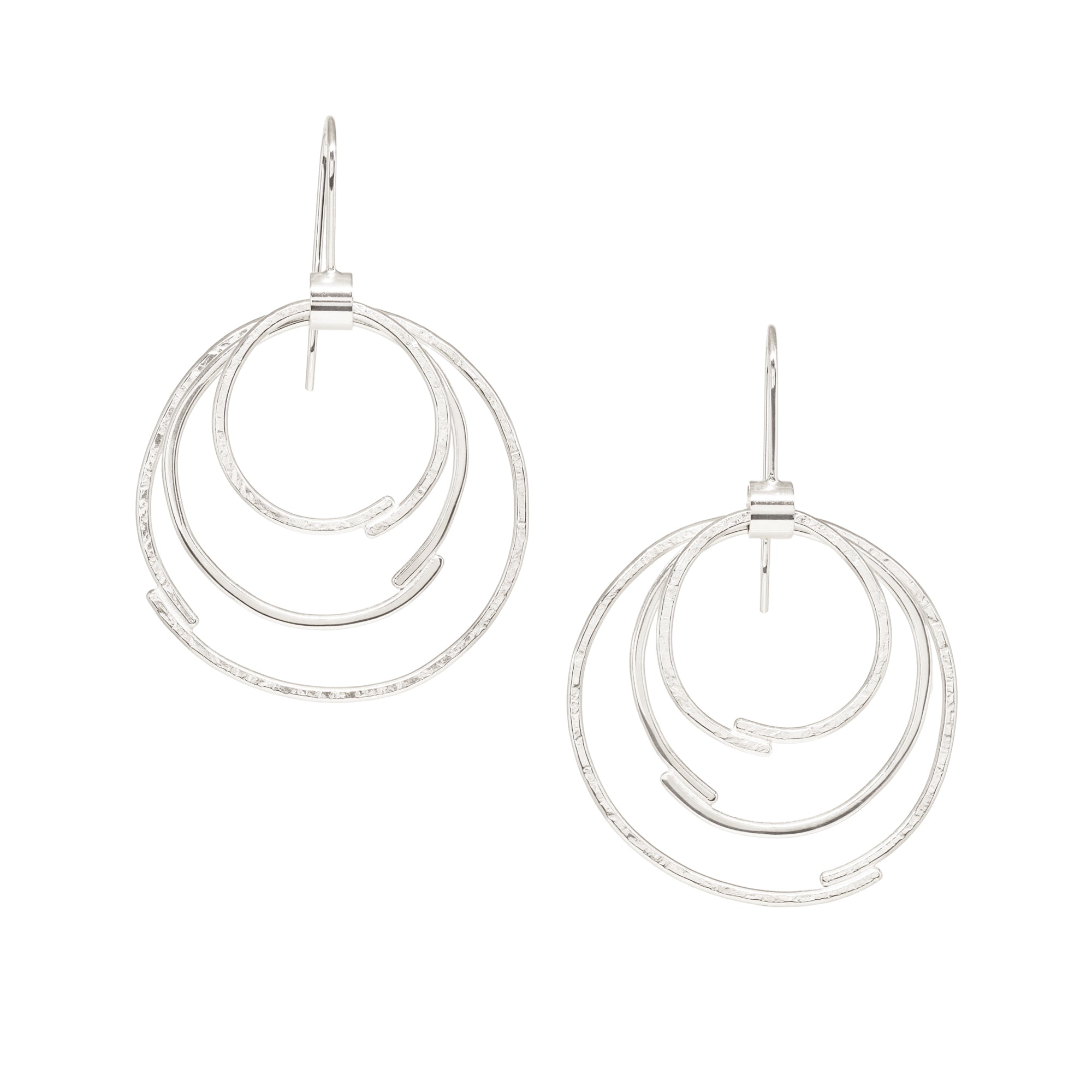 Sketch Triple Link Earrings - Bright Sterling