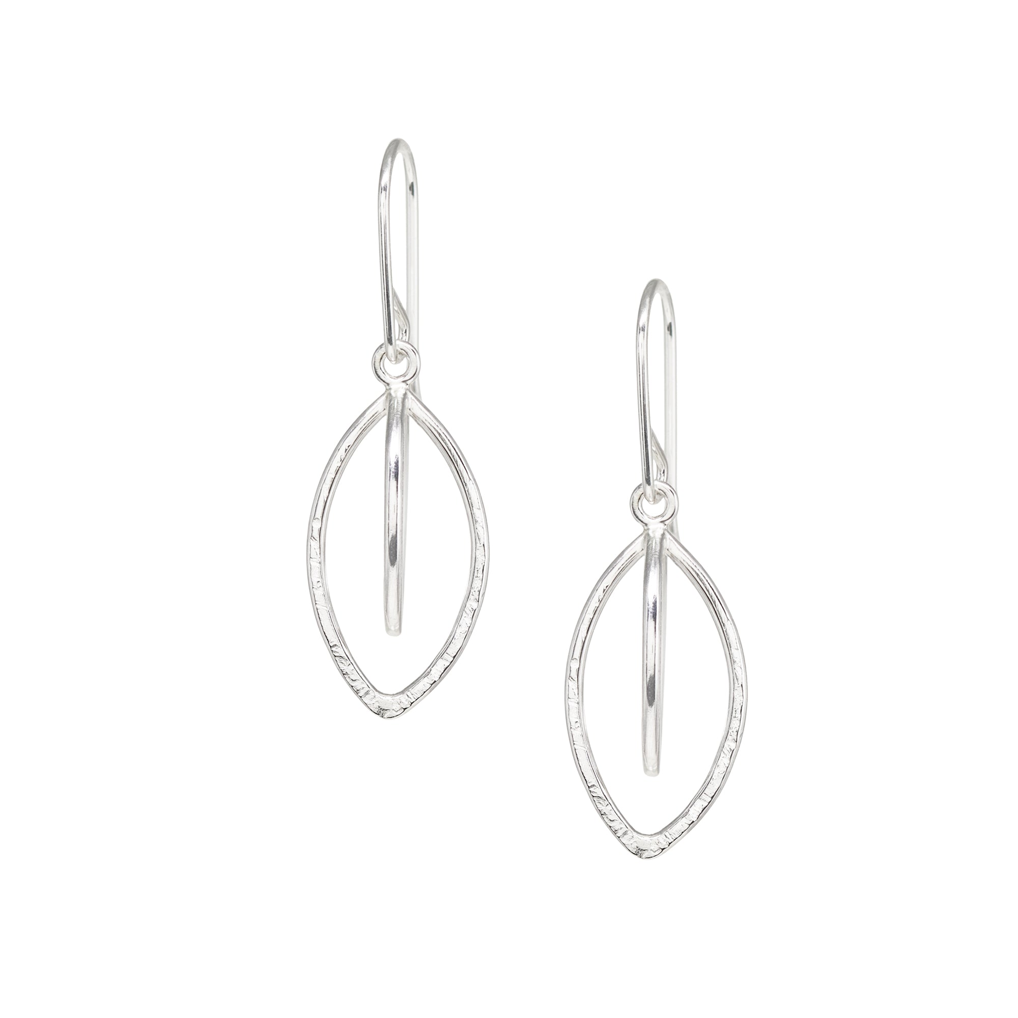 Leaf Pod Earrings - Small - Bright Sterling