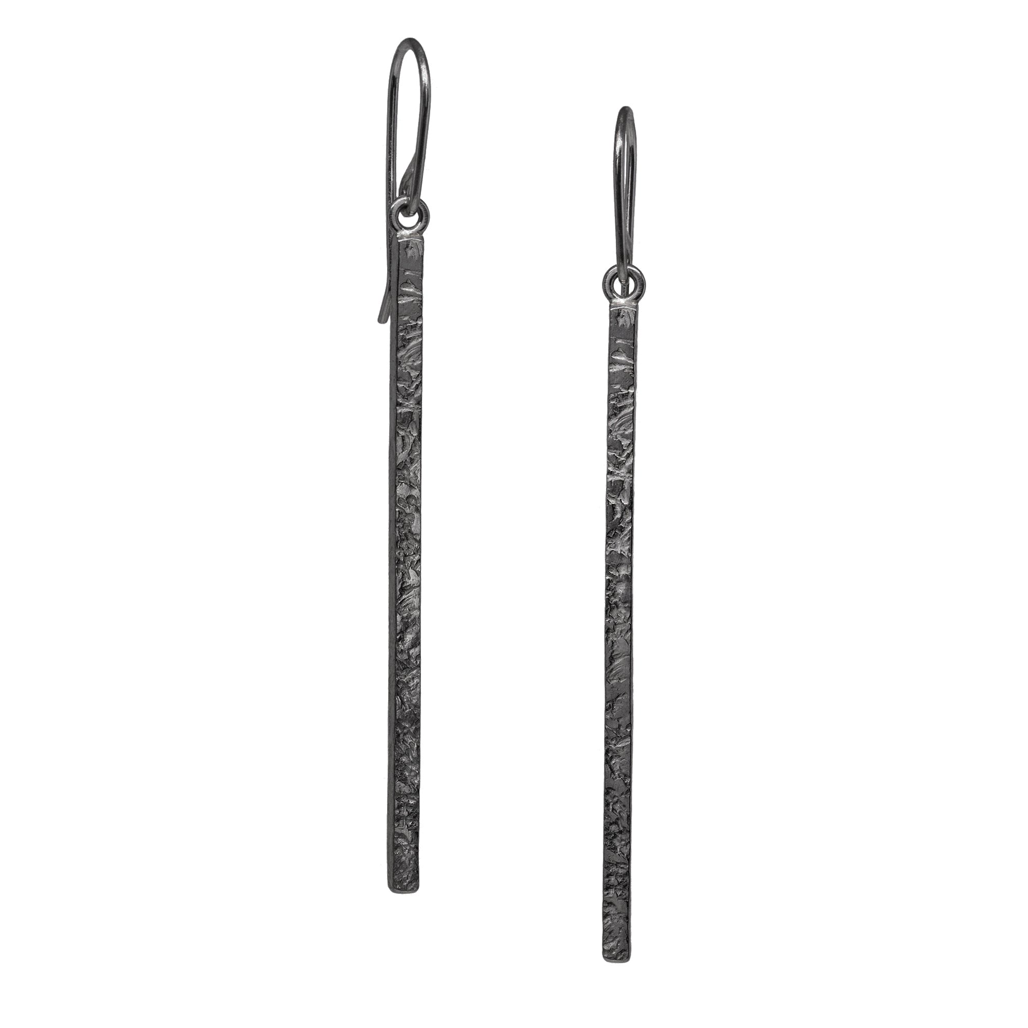 Terrain Bar Earrings - Dark Sterling