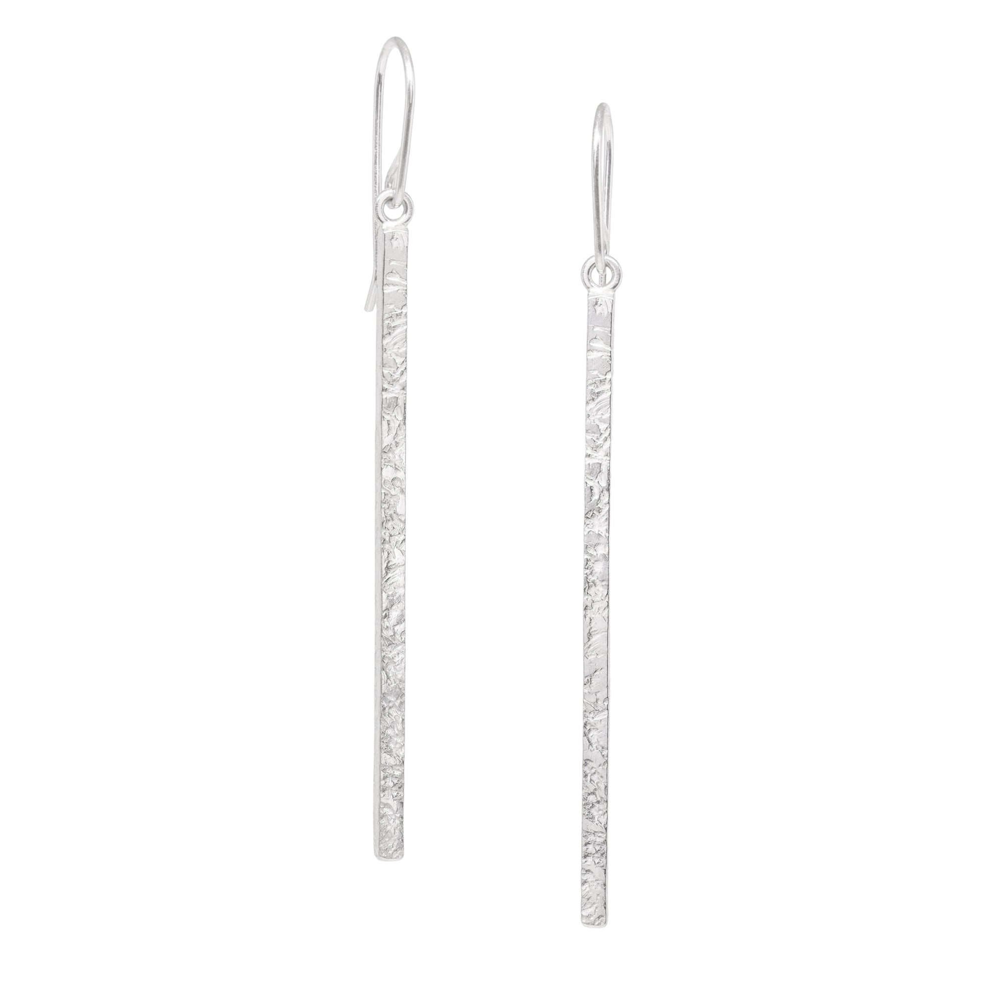 Terrain Bar Earrings - Bright Sterling