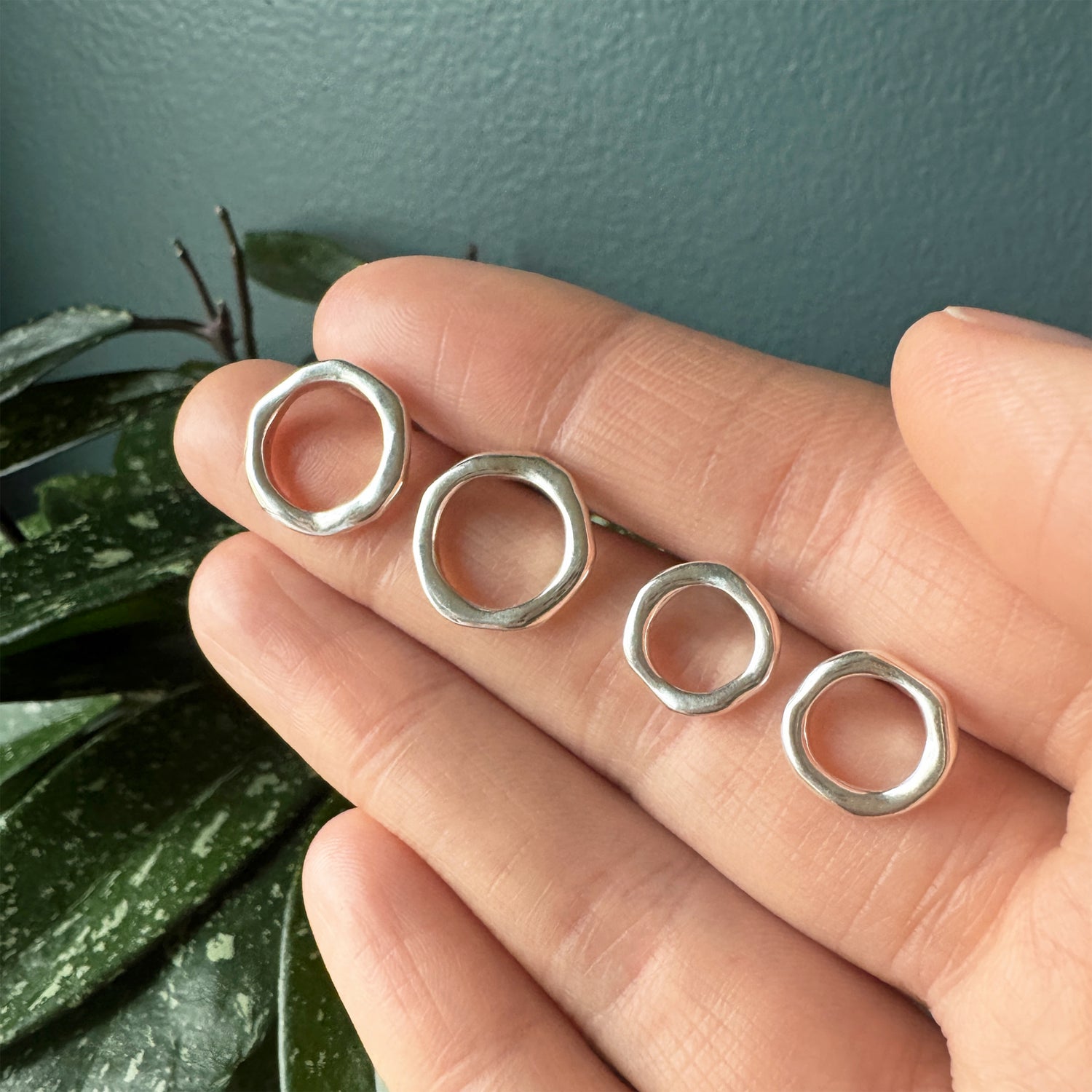 Tidal Circle Studs - Bright Sterling Silver