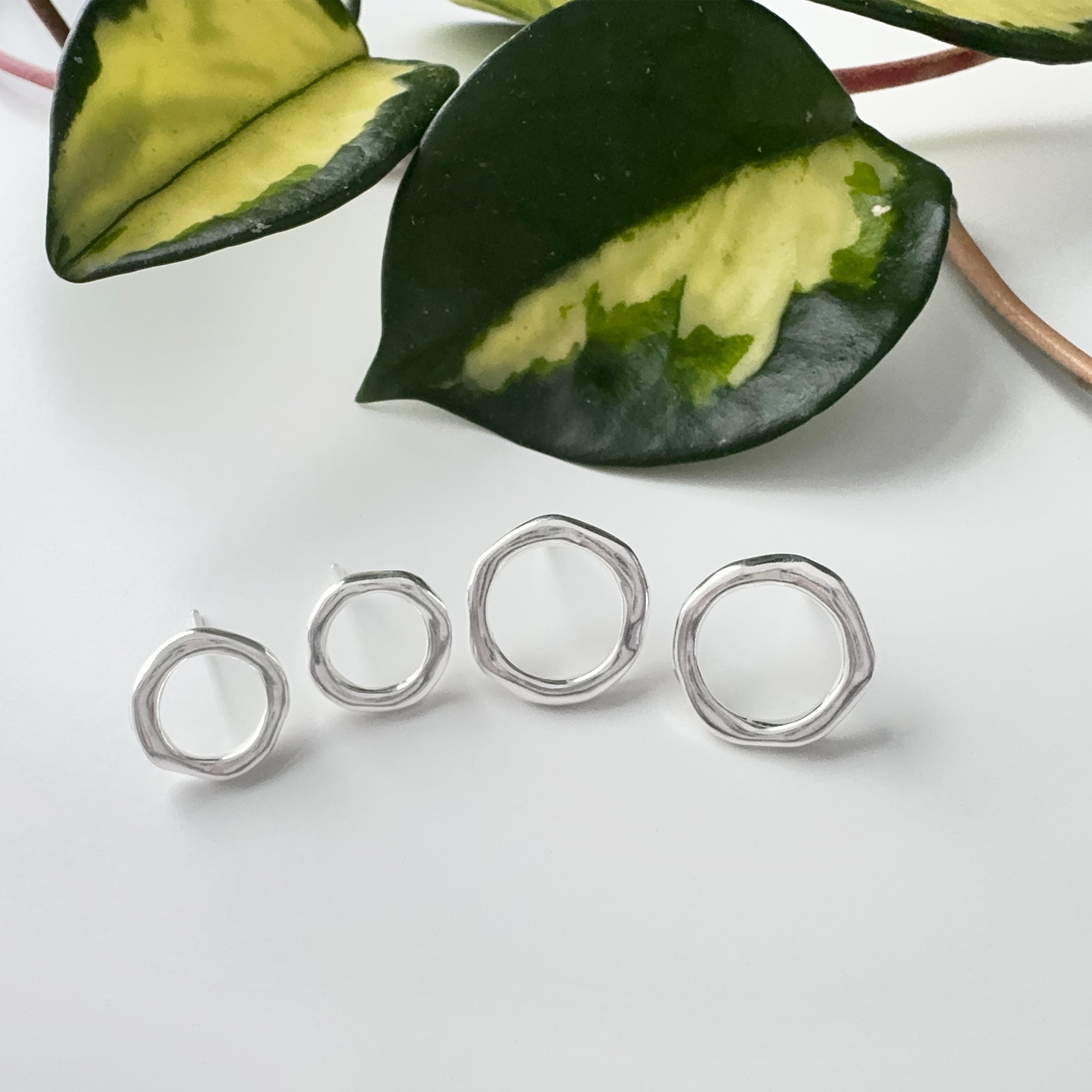 Tidal Circle Studs - Bright Sterling Silver