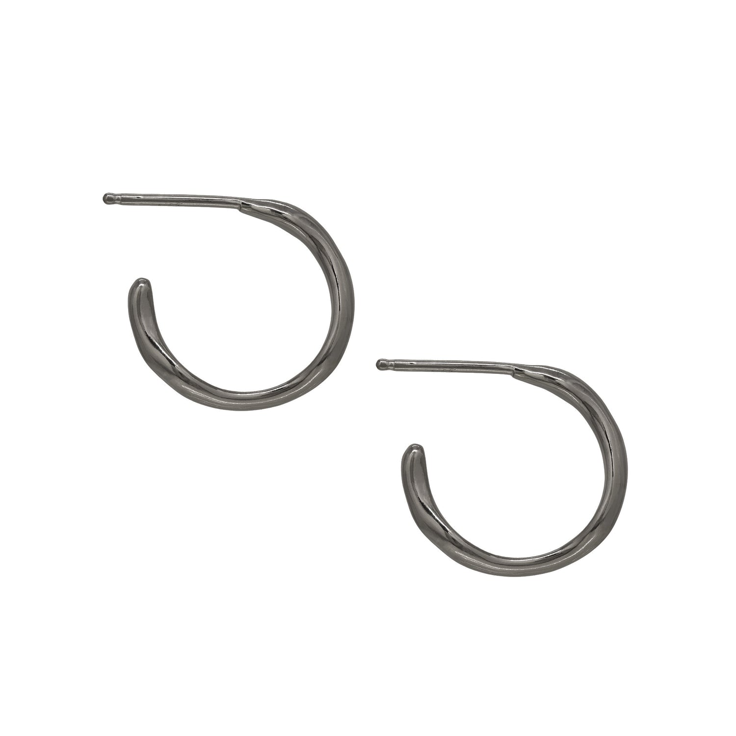 Tidal Hoop Earrings - Dark Sterling Silver