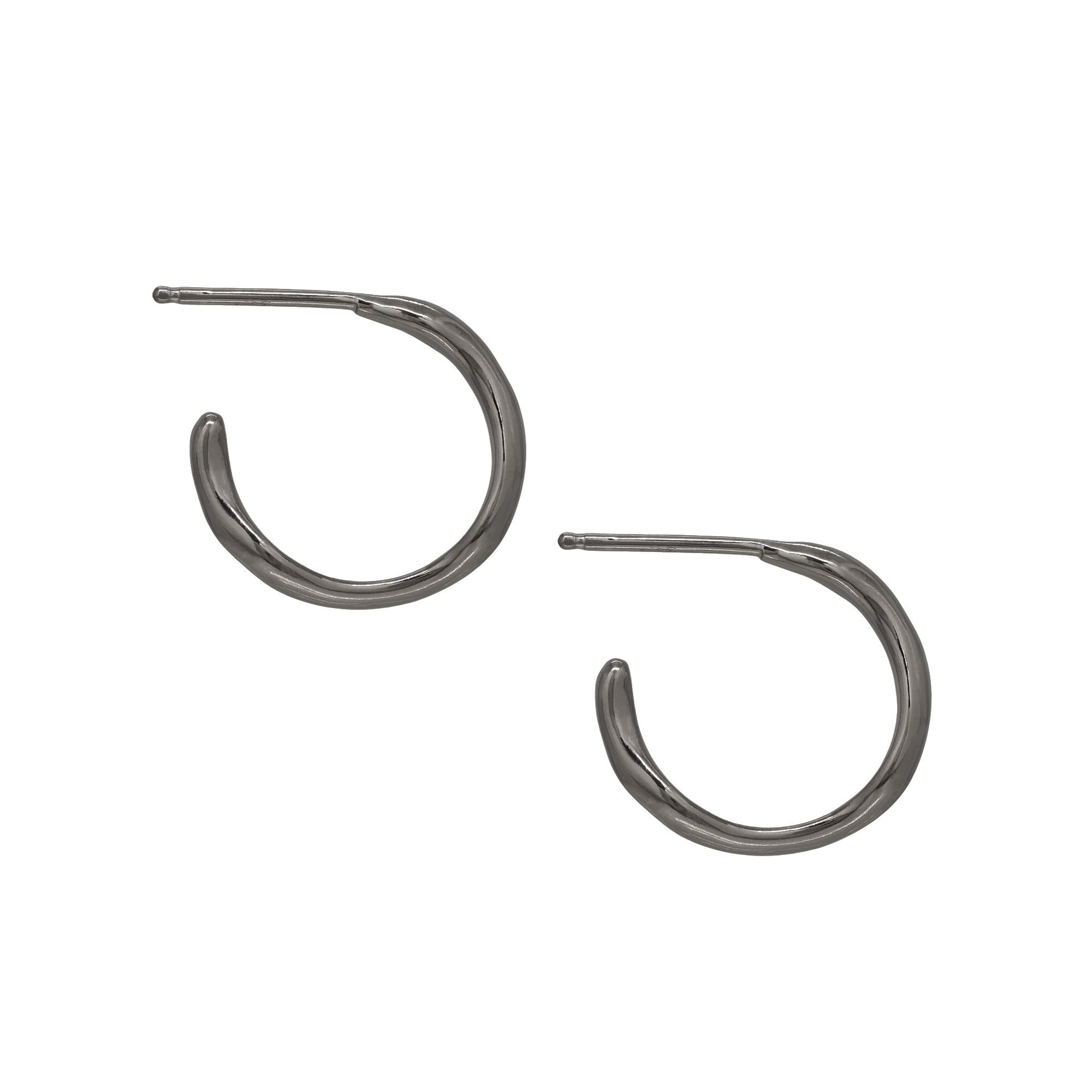 Tidal Hoop Earrings - Dark Sterling Silver