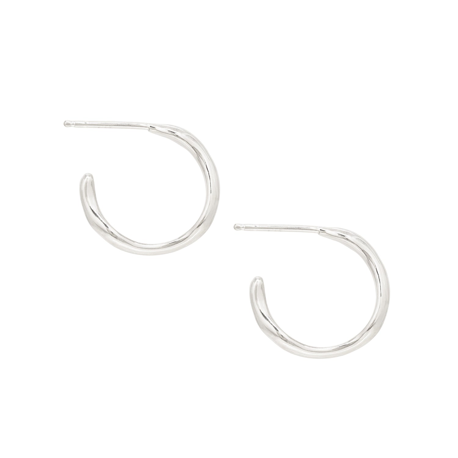 Tidal Hoop Earrings - Bright Sterling Silver
