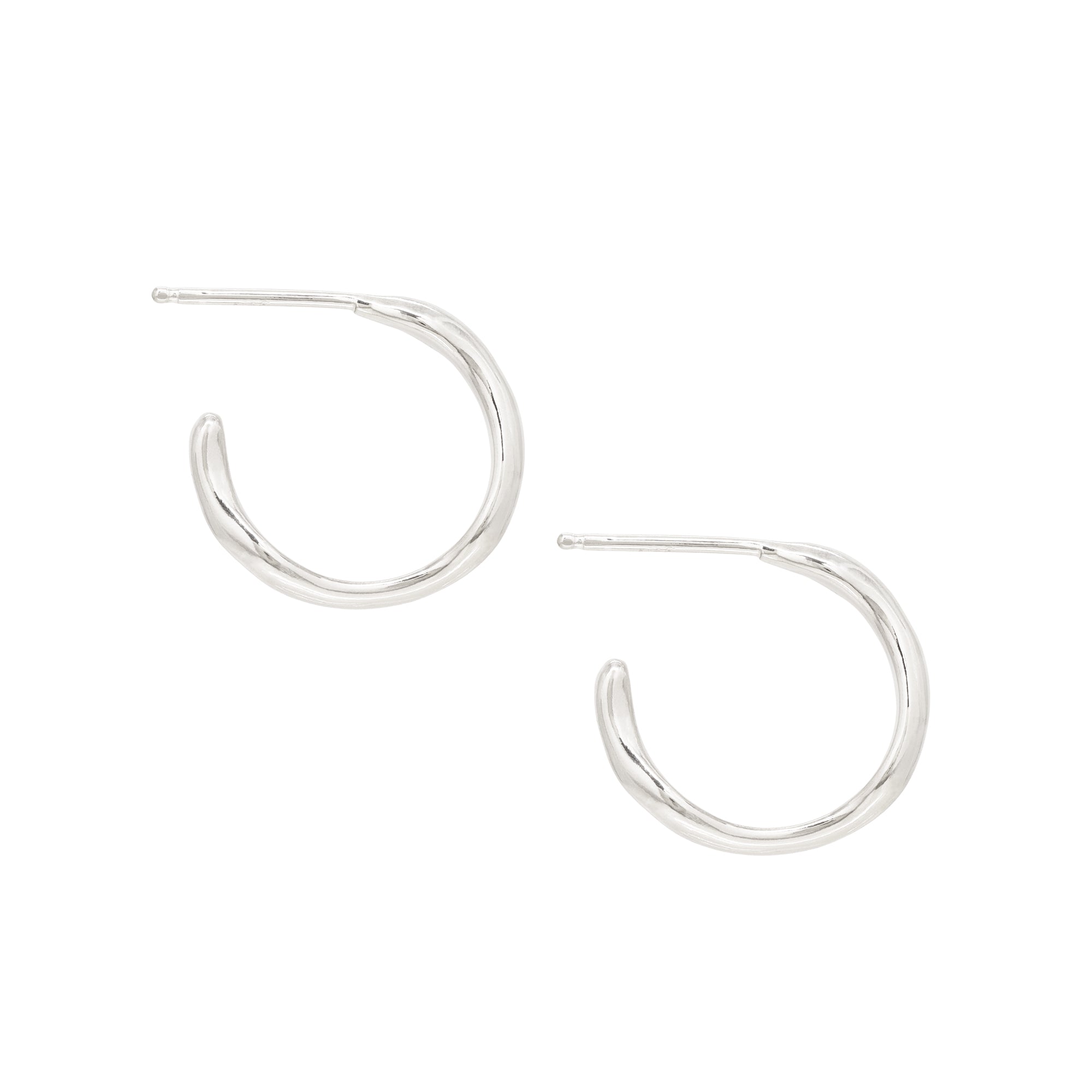 Tidal Hoop Earrings - Bright Sterling Silver