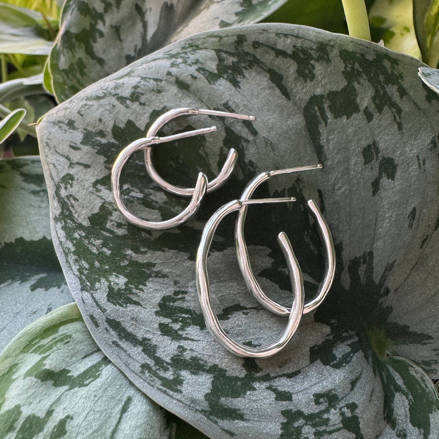 Tidal Hoop Earrings - Bright Sterling Silver