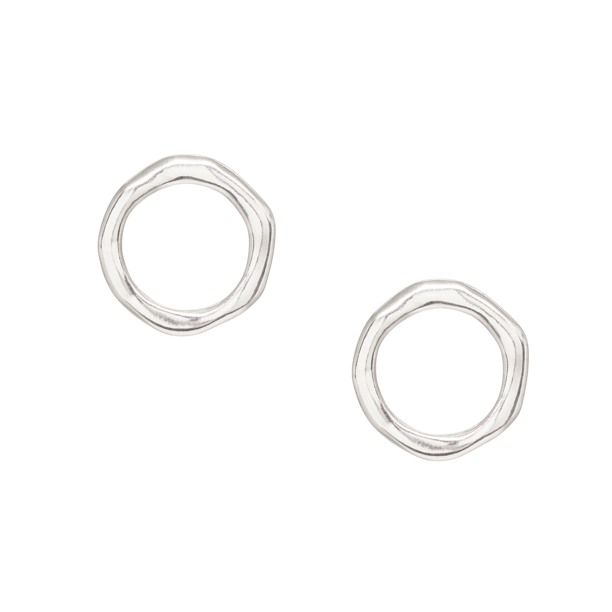 Tidal Circle Studs - Bright Sterling Silver