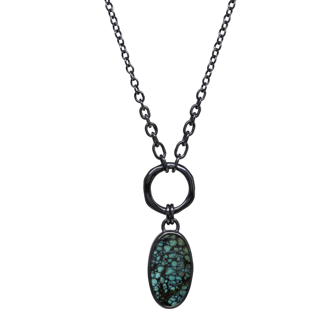 Balance Gem Tidal Necklace - Turquoise - Dark Sterling