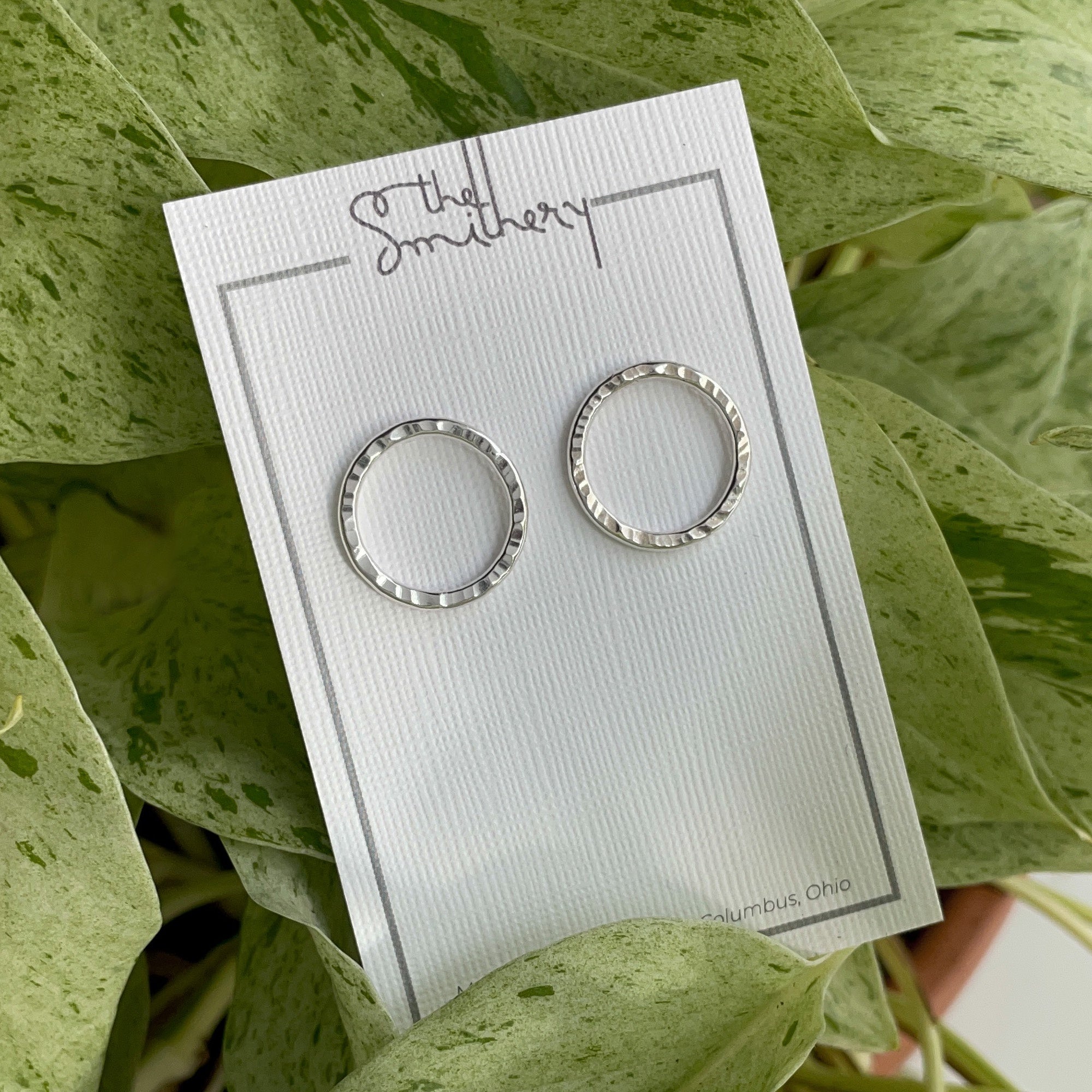 Eclipse Studs - Bright Sterling Moonbeam