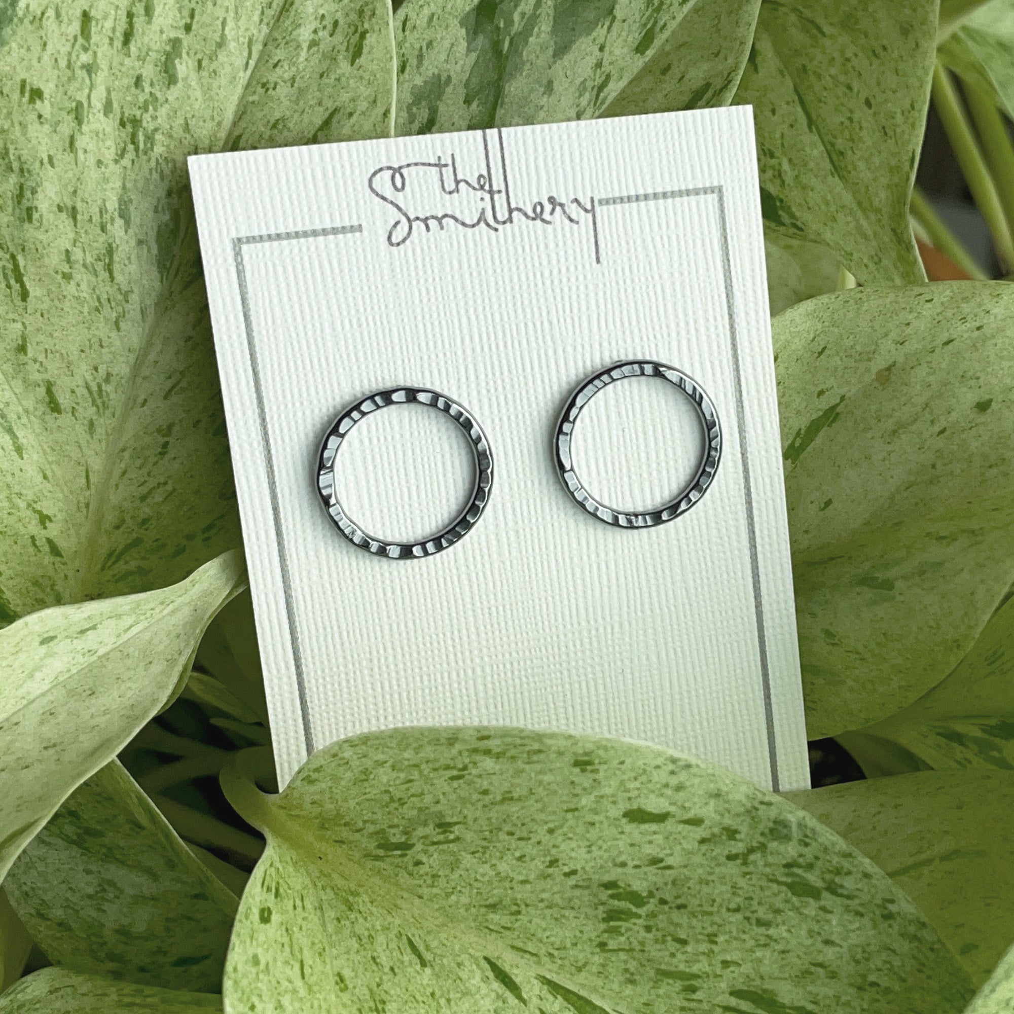 Eclipse Studs - Dark Sterling Moonbeam