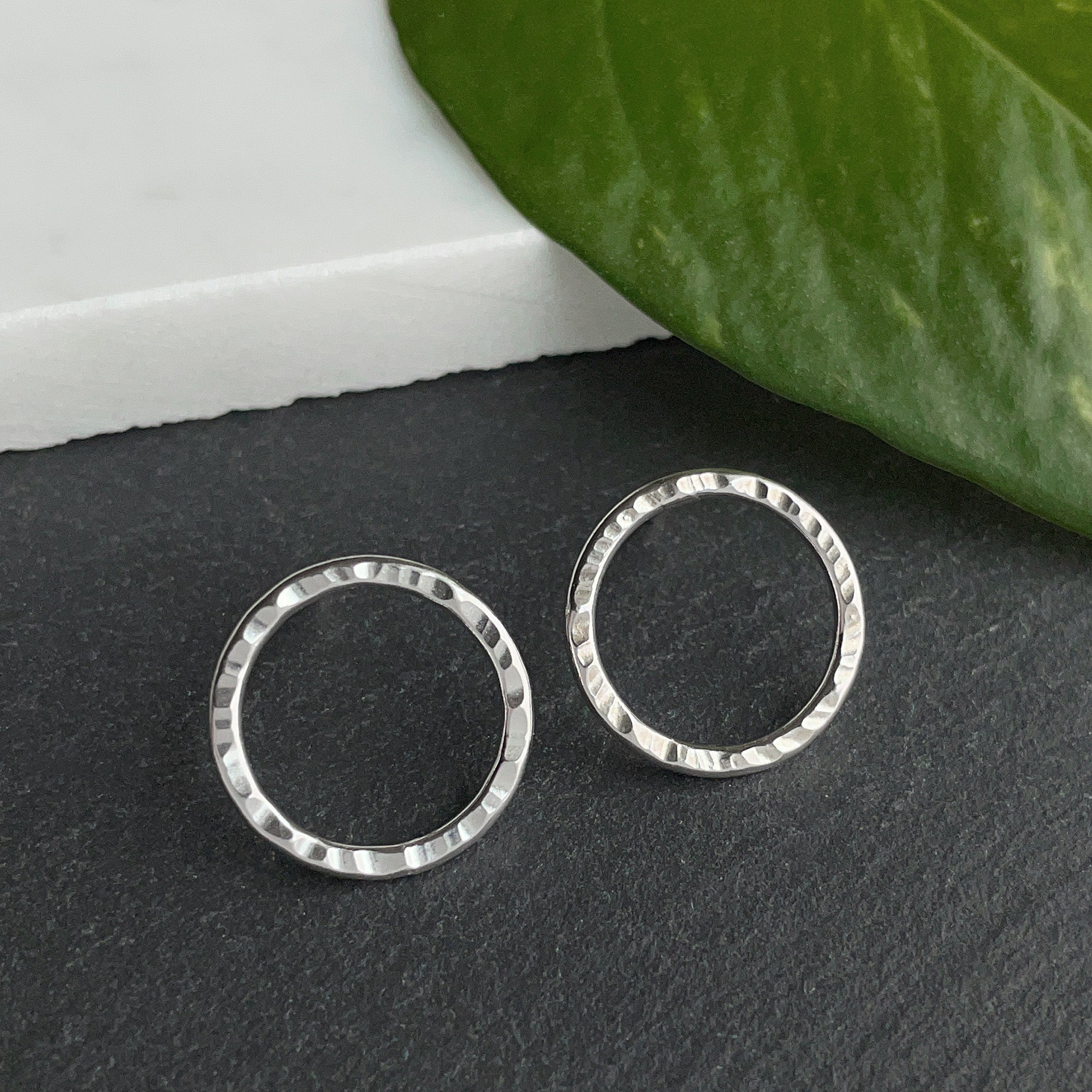 Eclipse Studs - Bright Sterling Moonbeam