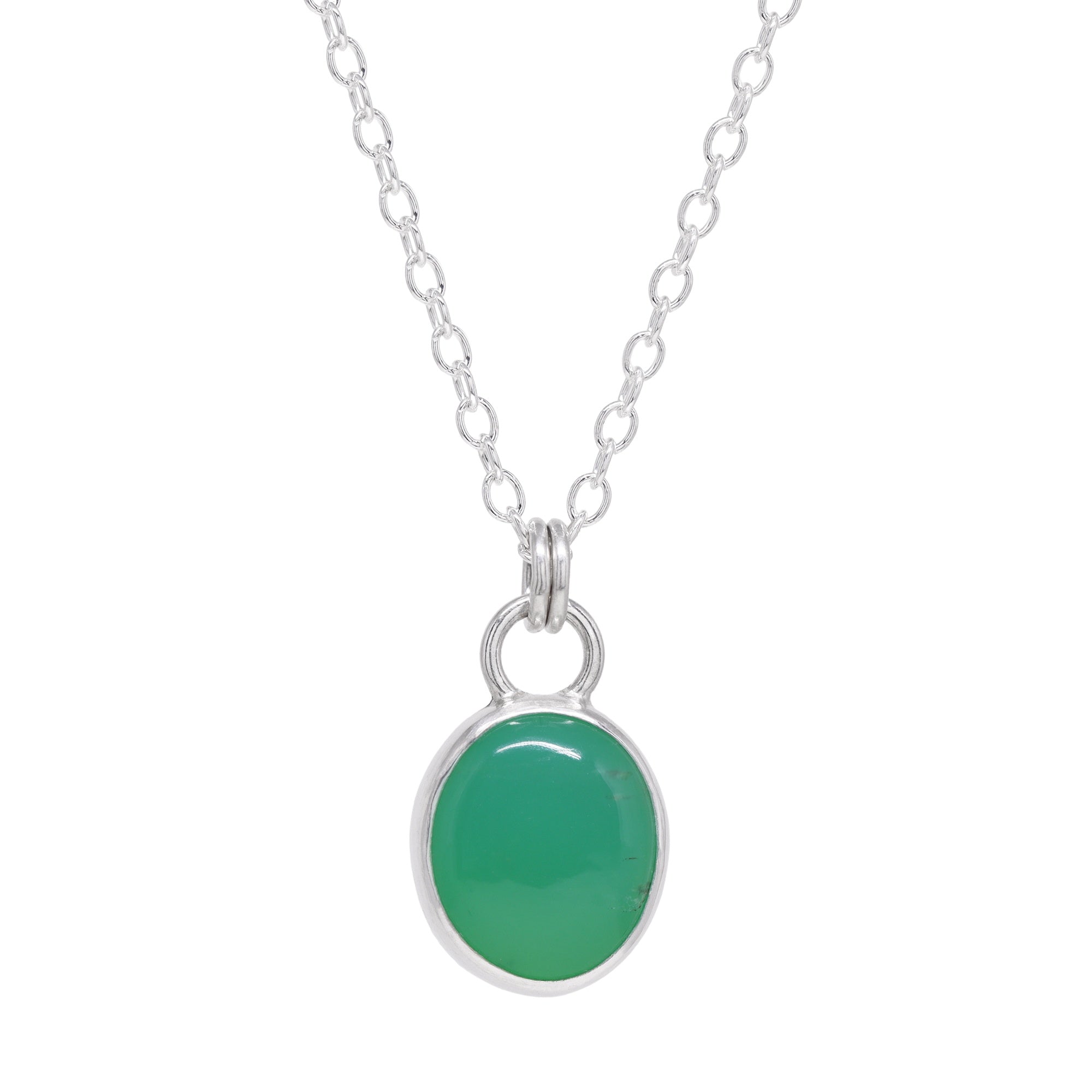 Balance Necklace - Chrysoprase - Bright Sterling