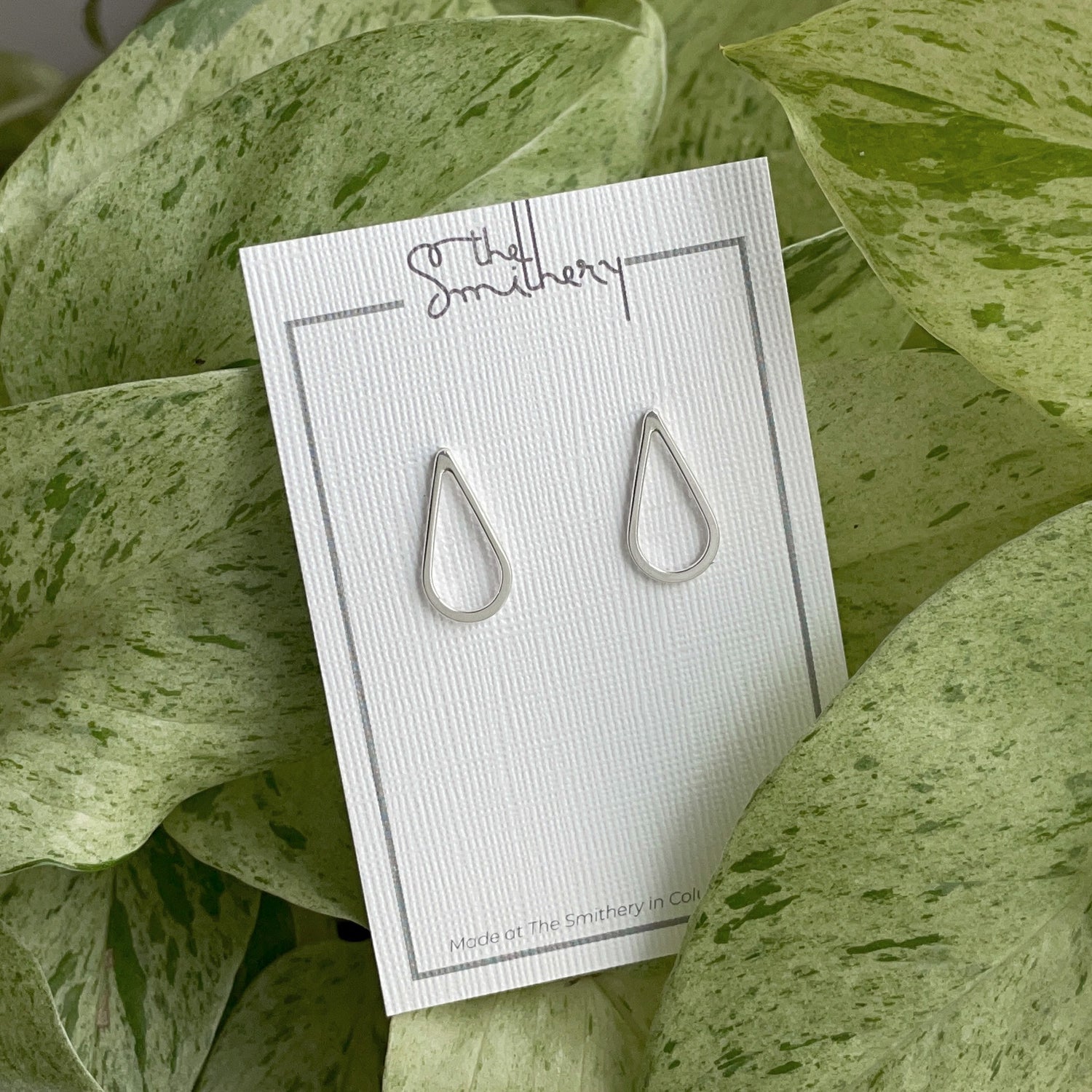 Teardrop Studs -  Bright Sterling
