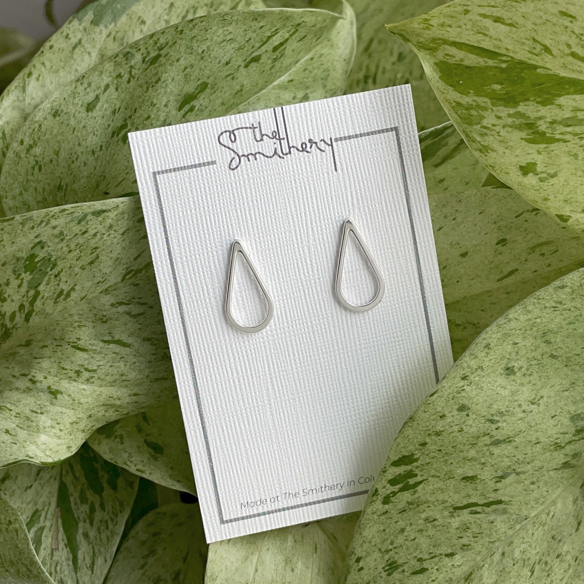 Teardrop Studs - Bright Sterling
