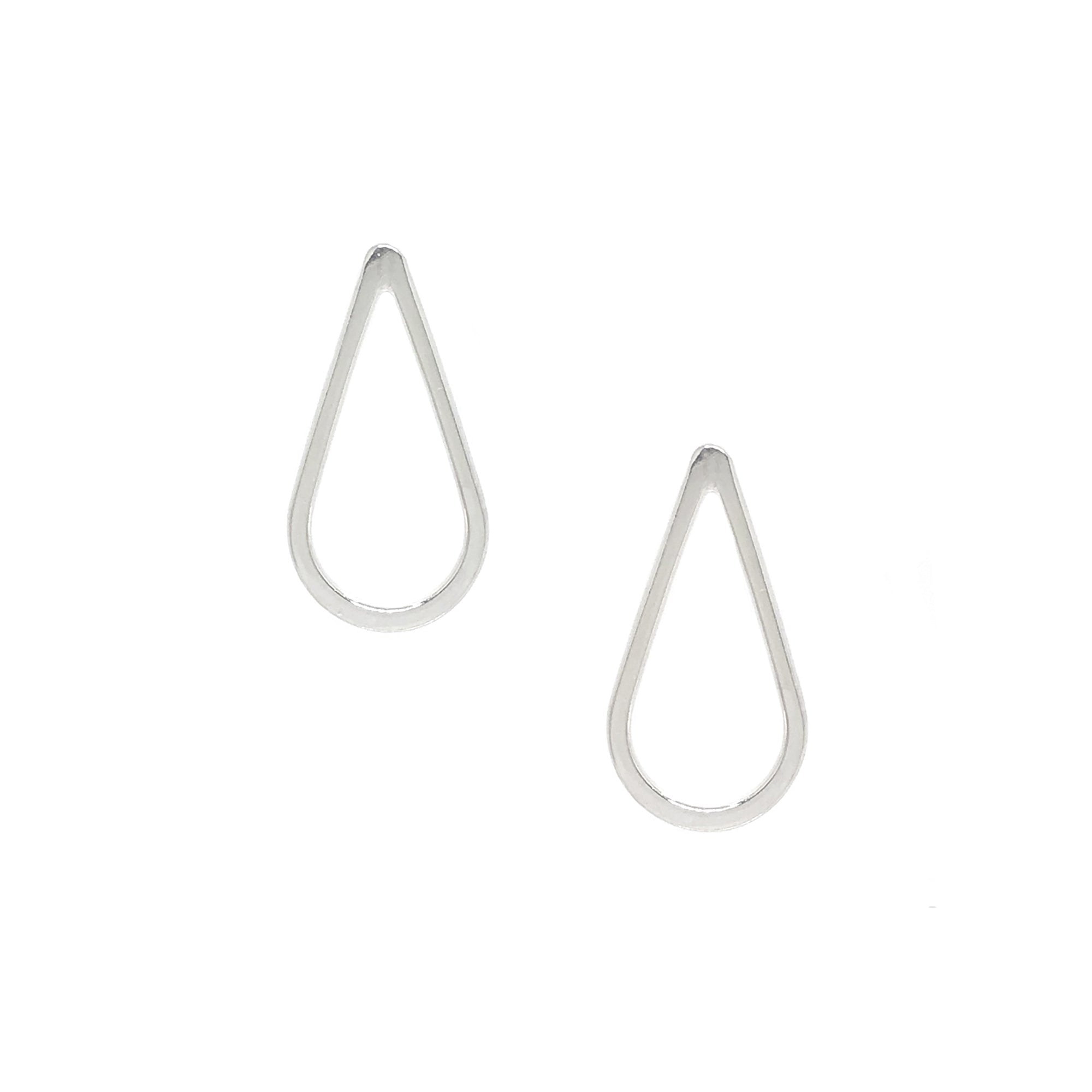 Teardrop Studs - Bright Sterling