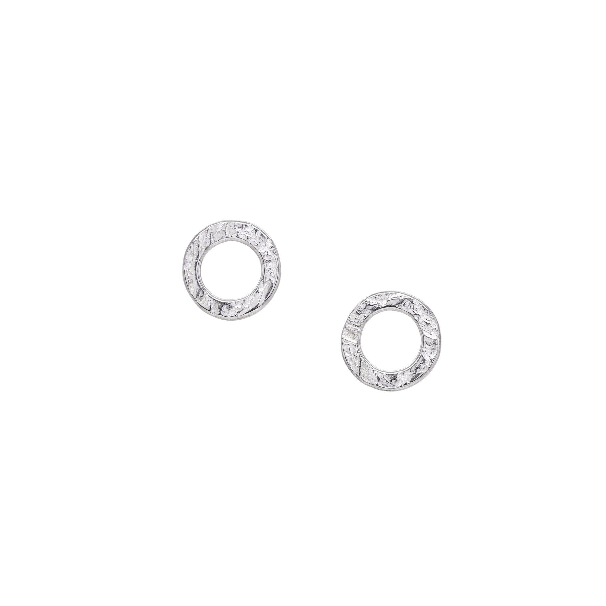 Terrain Circle Studs - Bright Sterling