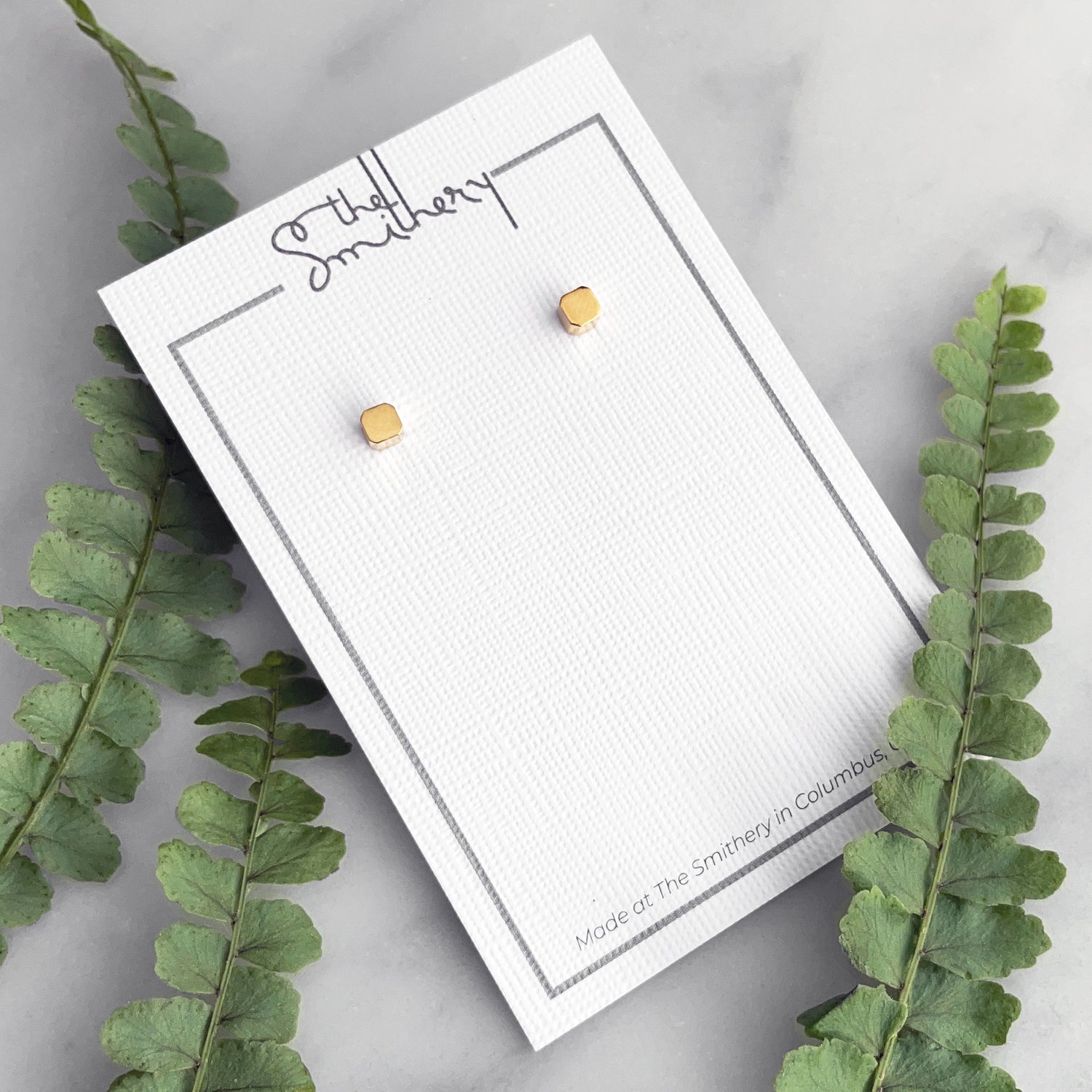 Tiny Cube Studs - Vermeil