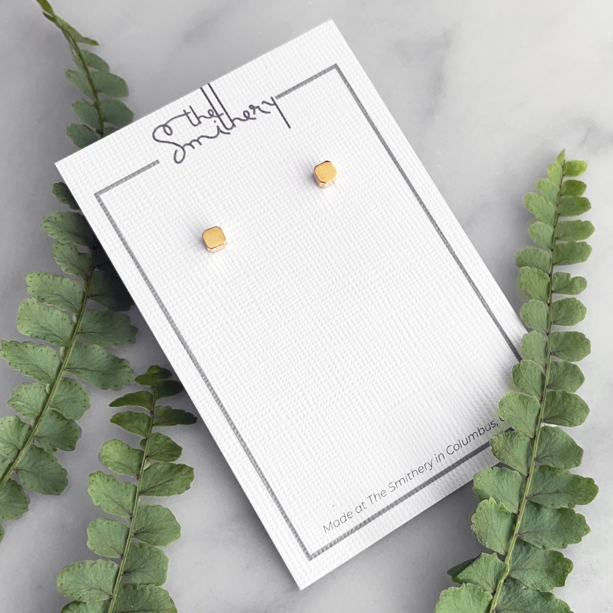 Tiny Cube Studs - Vermeil