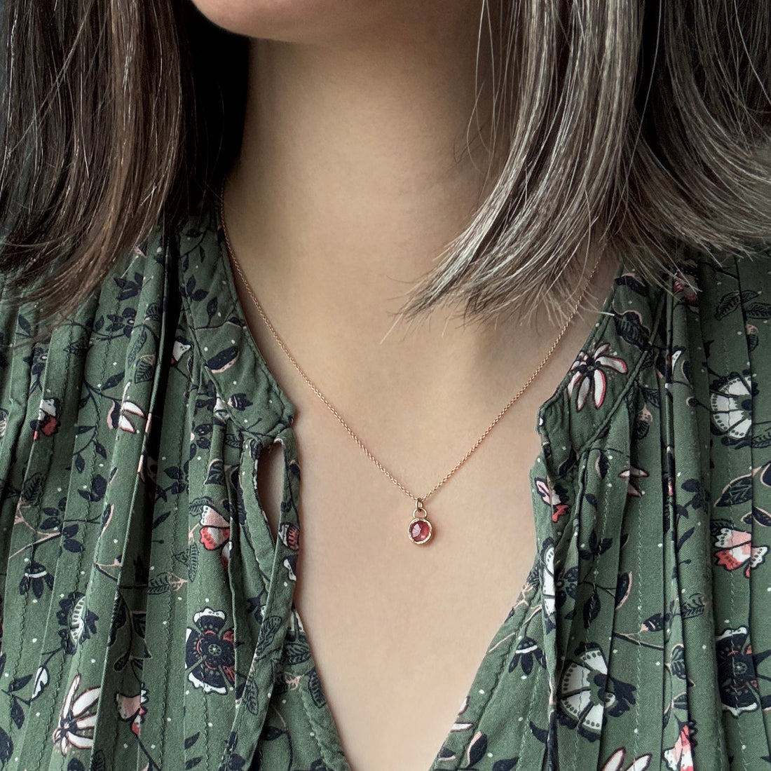 Balance Necklace - 14K Gold - Pink Tourmaline