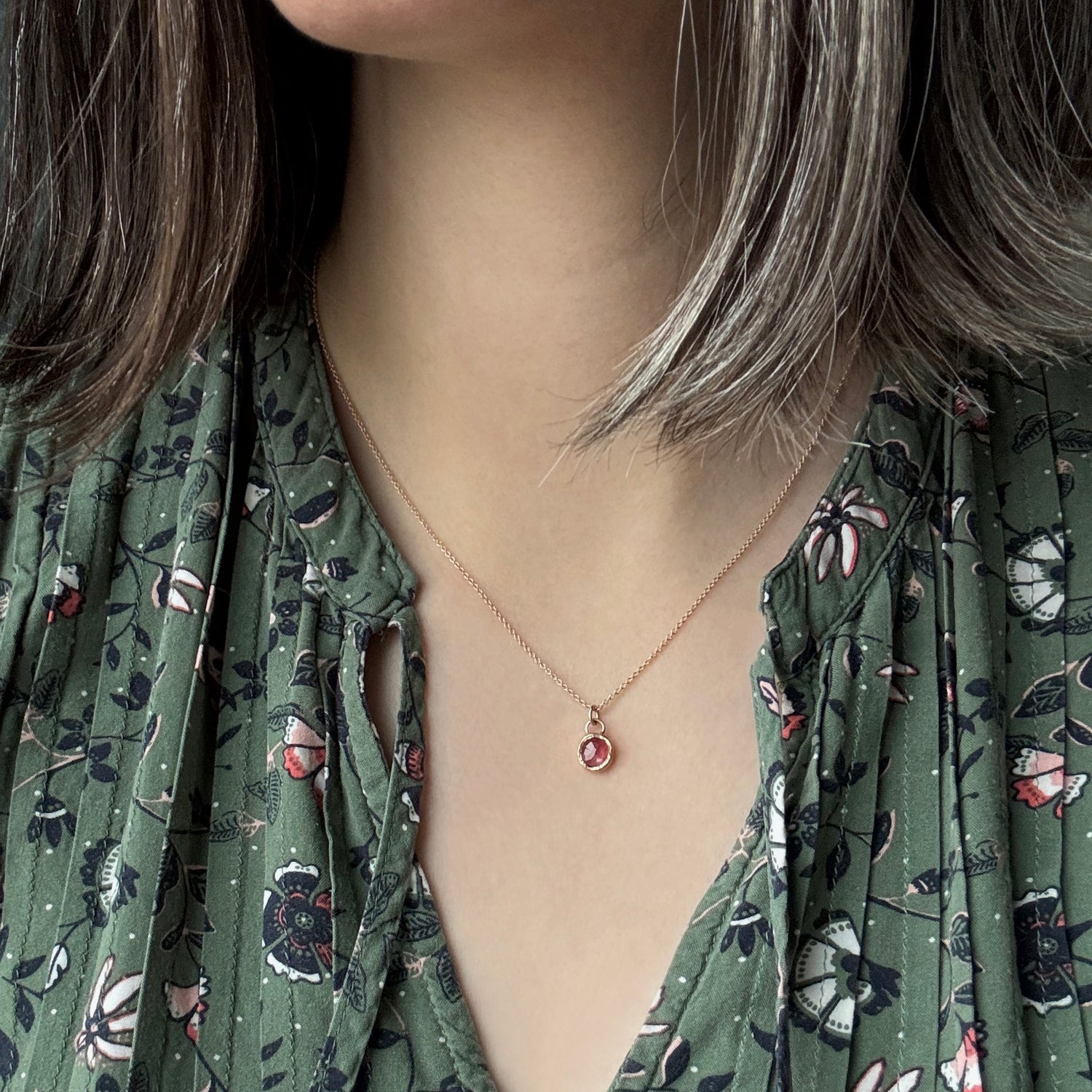 Balance Necklace - 14K Gold - Pink Tourmaline