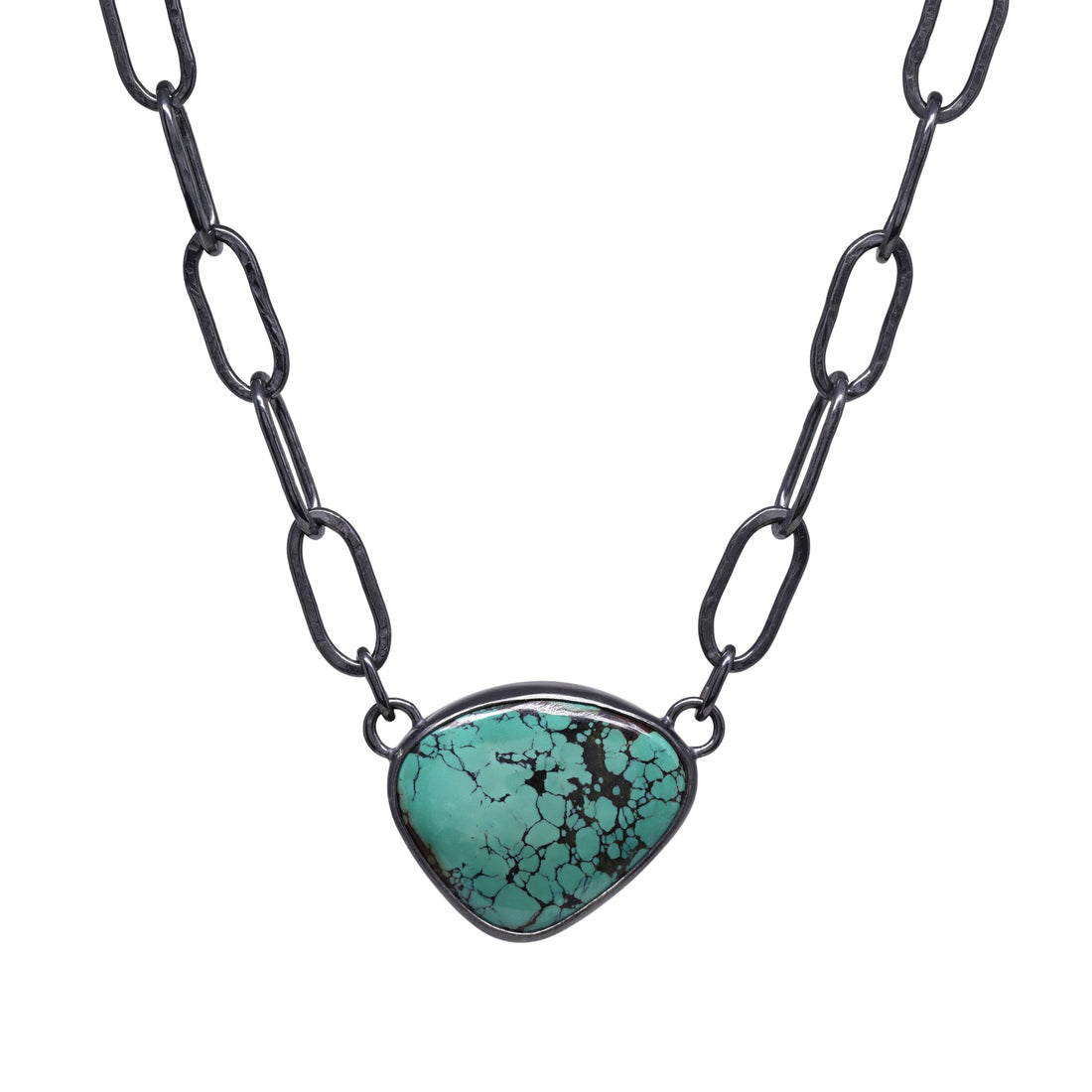 Balance Chain Necklace - Hubei Turquoise - Dark Sterling