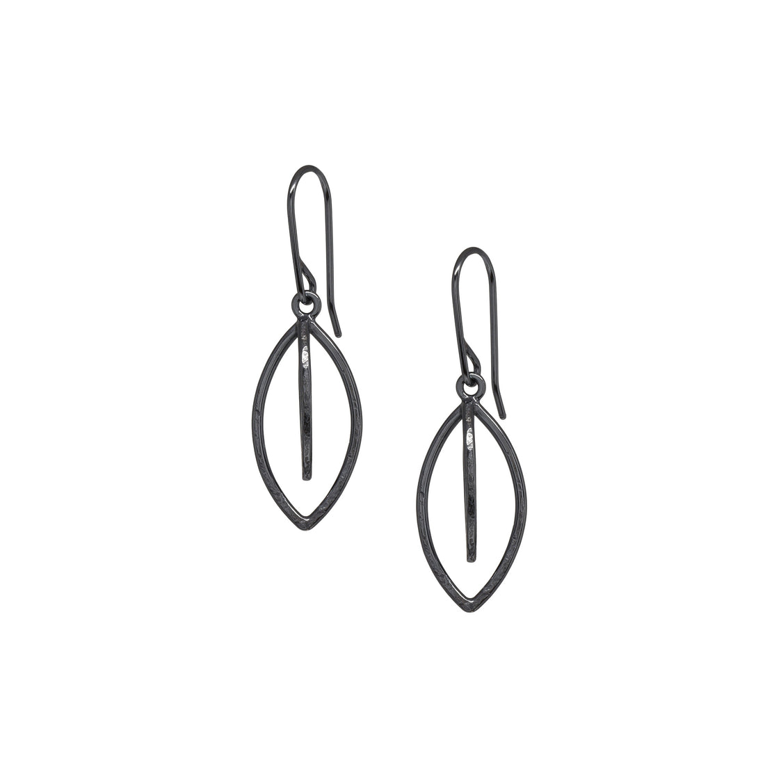 Leaf Pod Earrings - Small - Dark Sterling