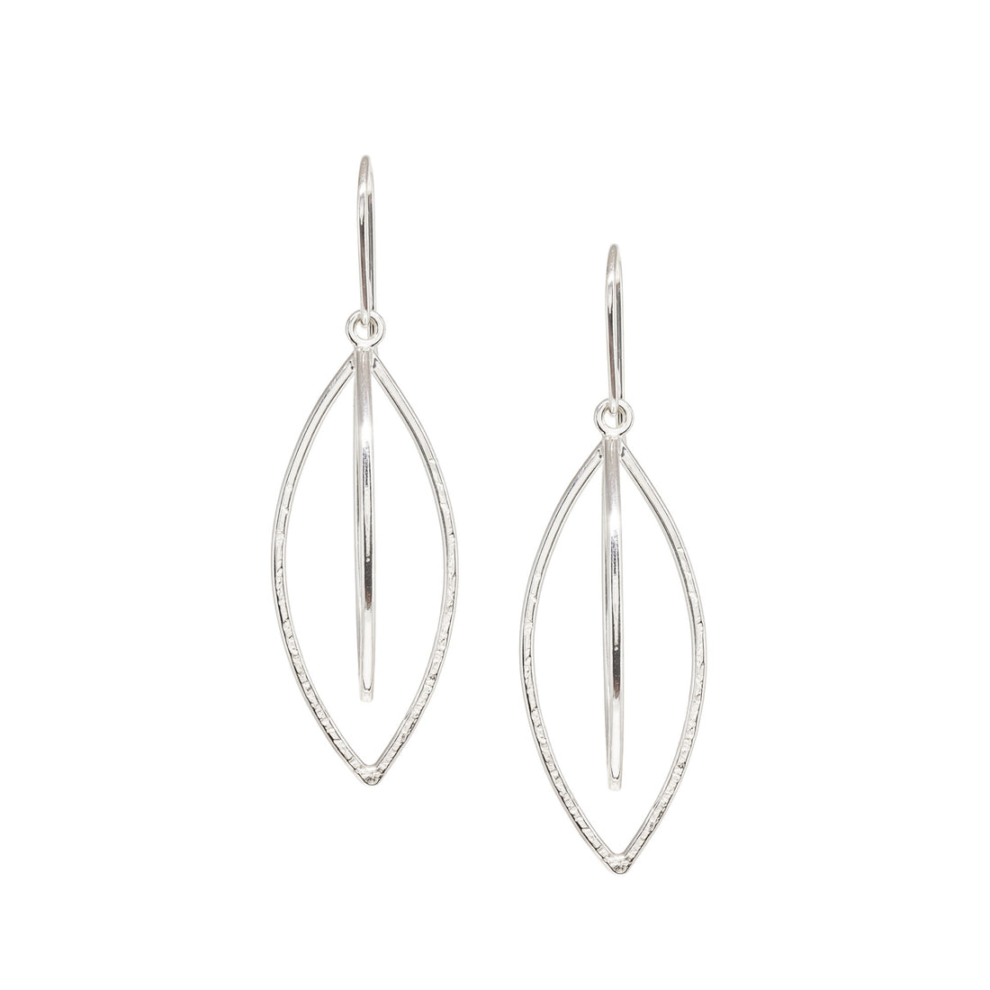 Leaf Pod Earrings - Bright Sterling