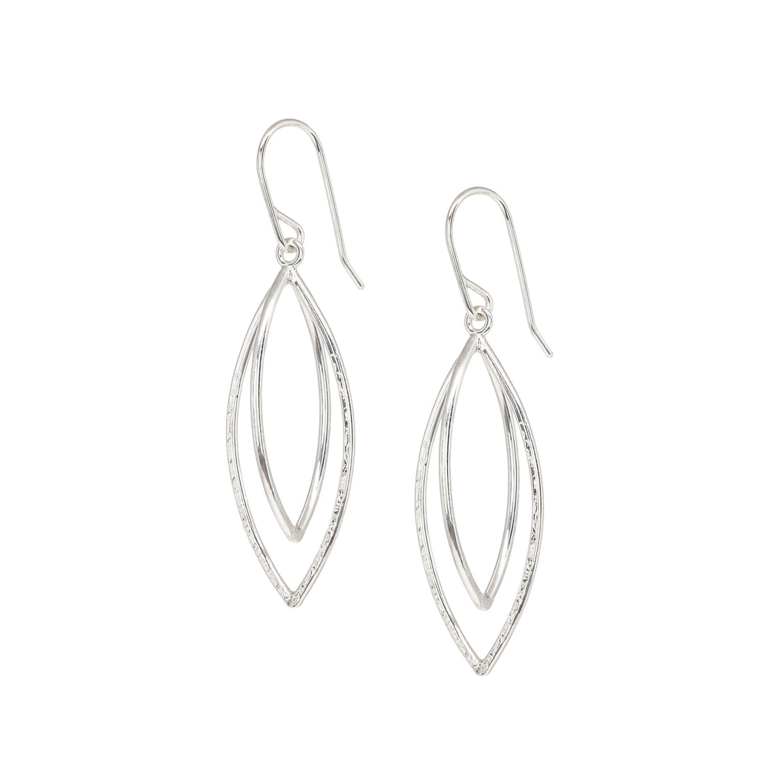 Leaf Pod Earrings - Bright Sterling