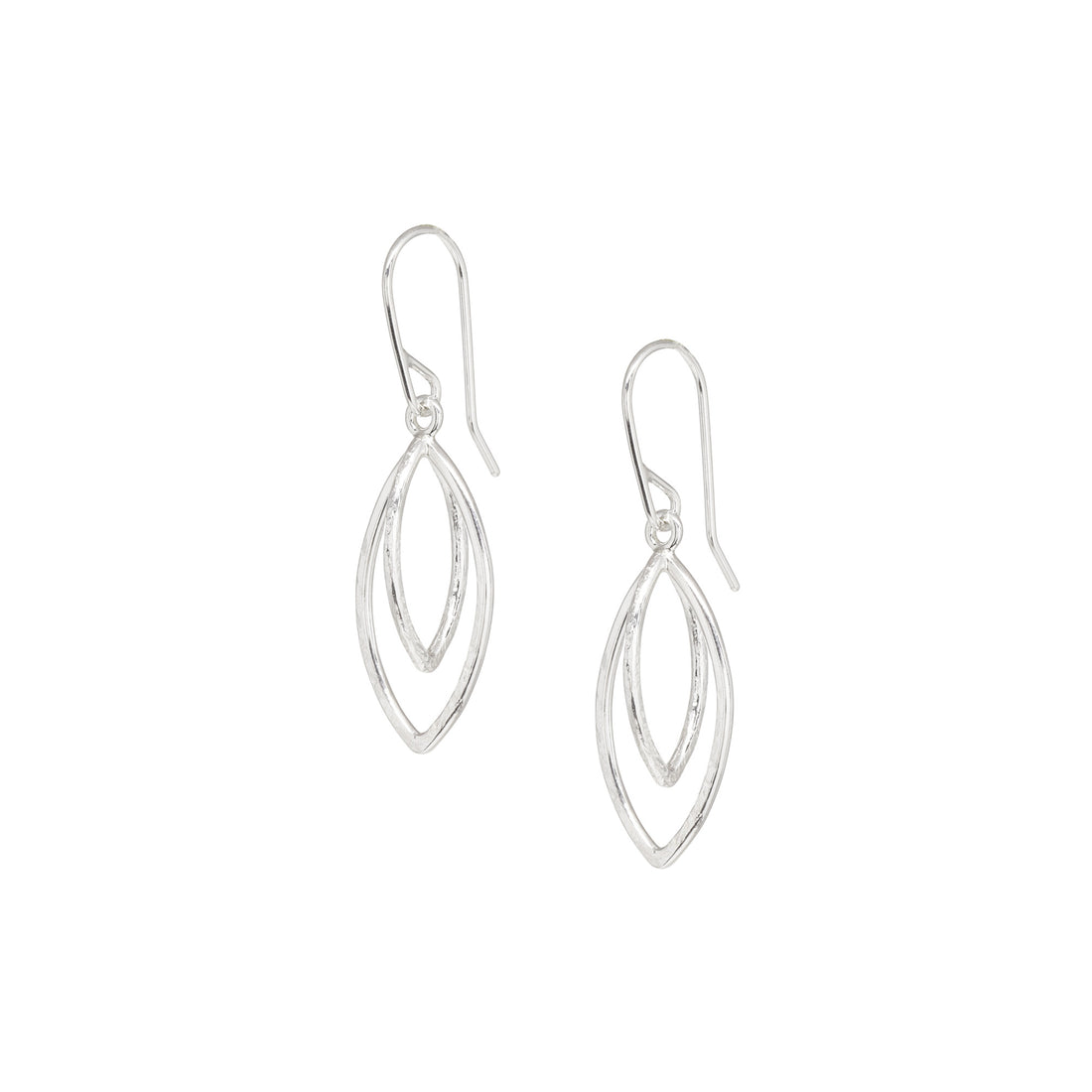 Leaf Pod Earrings - Small - Bright Sterling