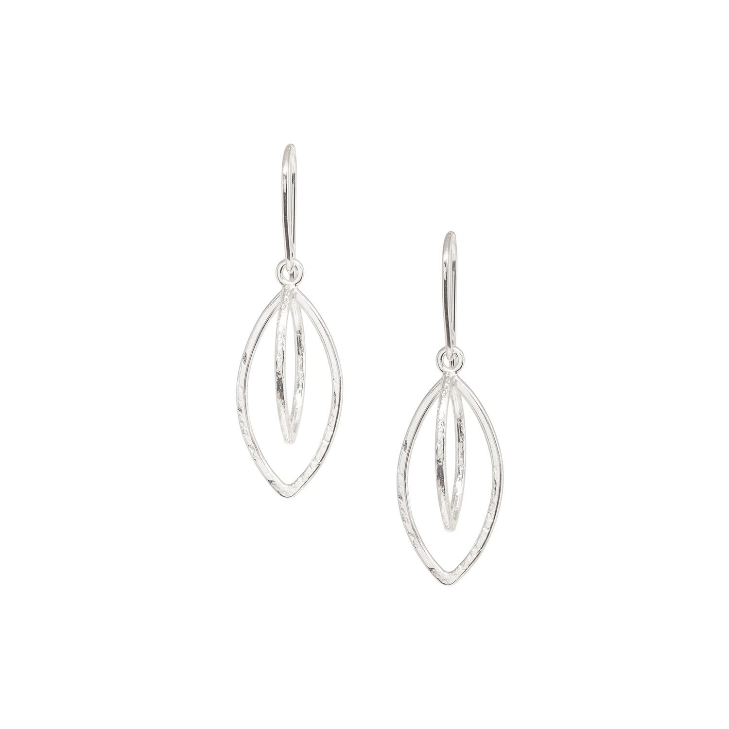 Leaf Pod Earrings - Small - Bright Sterling