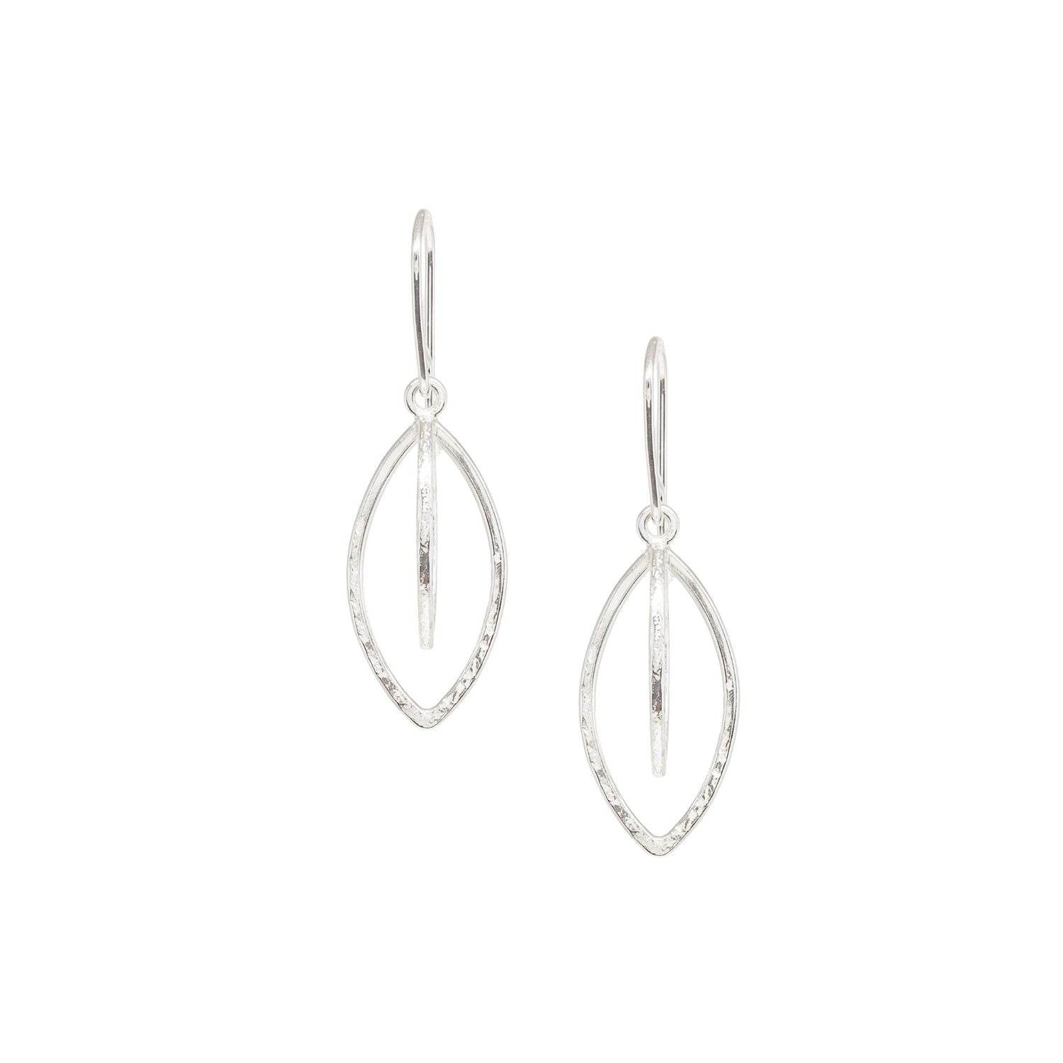 Leaf Pod Earrings - Small - Bright Sterling