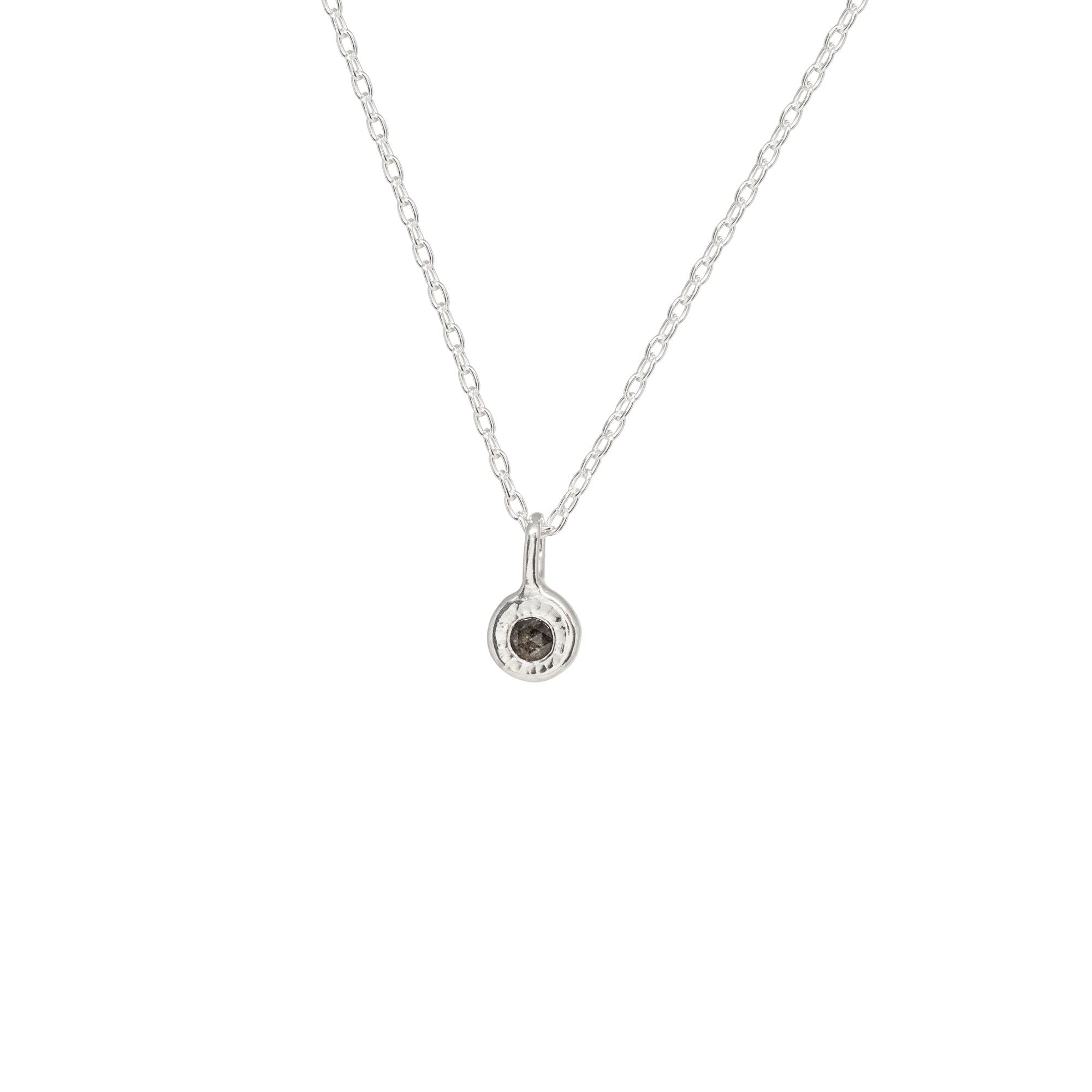 Luna Mini Diamond Necklace - Bright Sterling - Rose Cut Diamond
