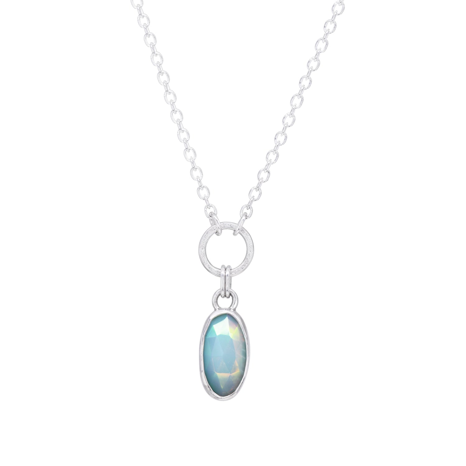 Balance Necklace - Opal - Bright Sterling