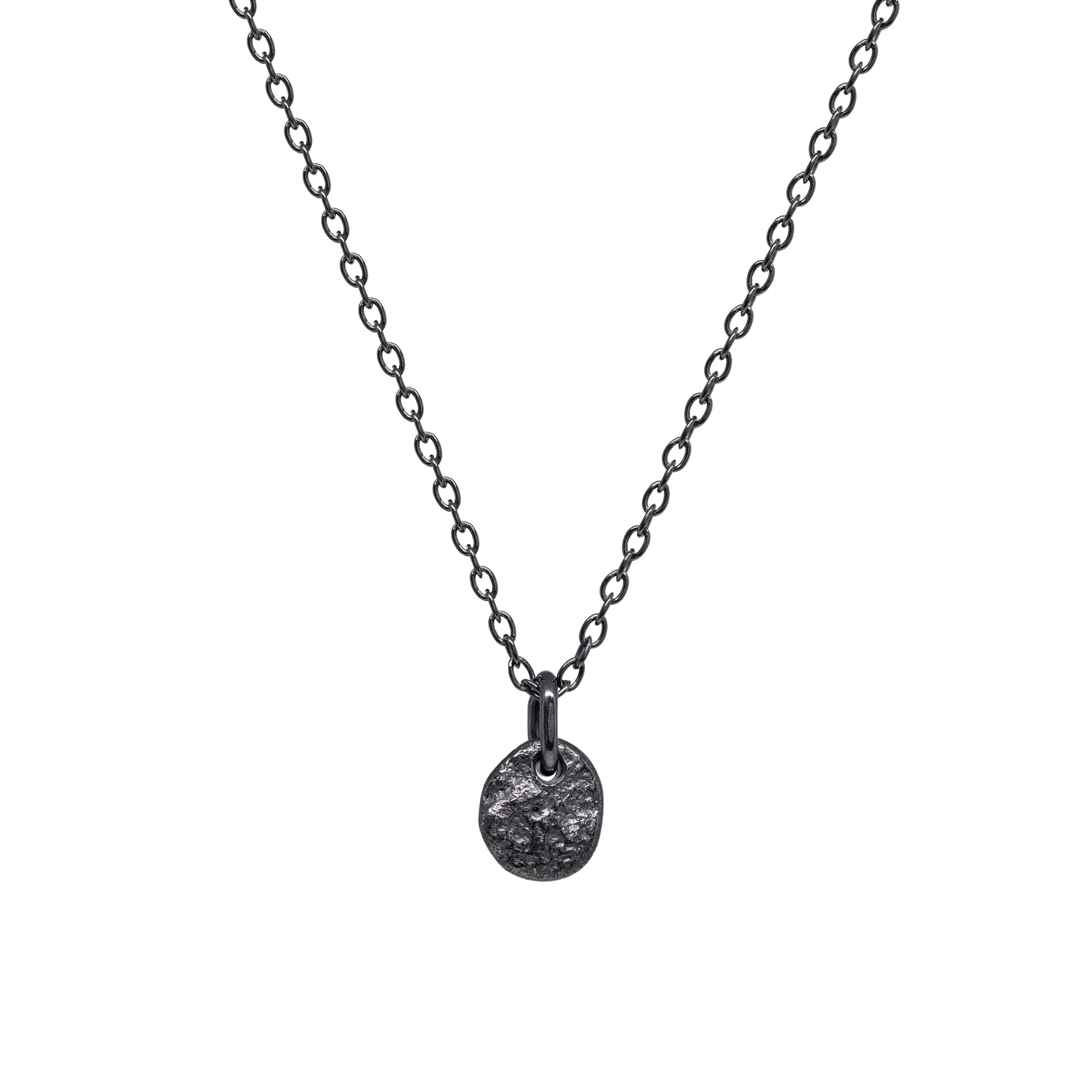 Luna Mini Pendant Necklace - Dark Sterling