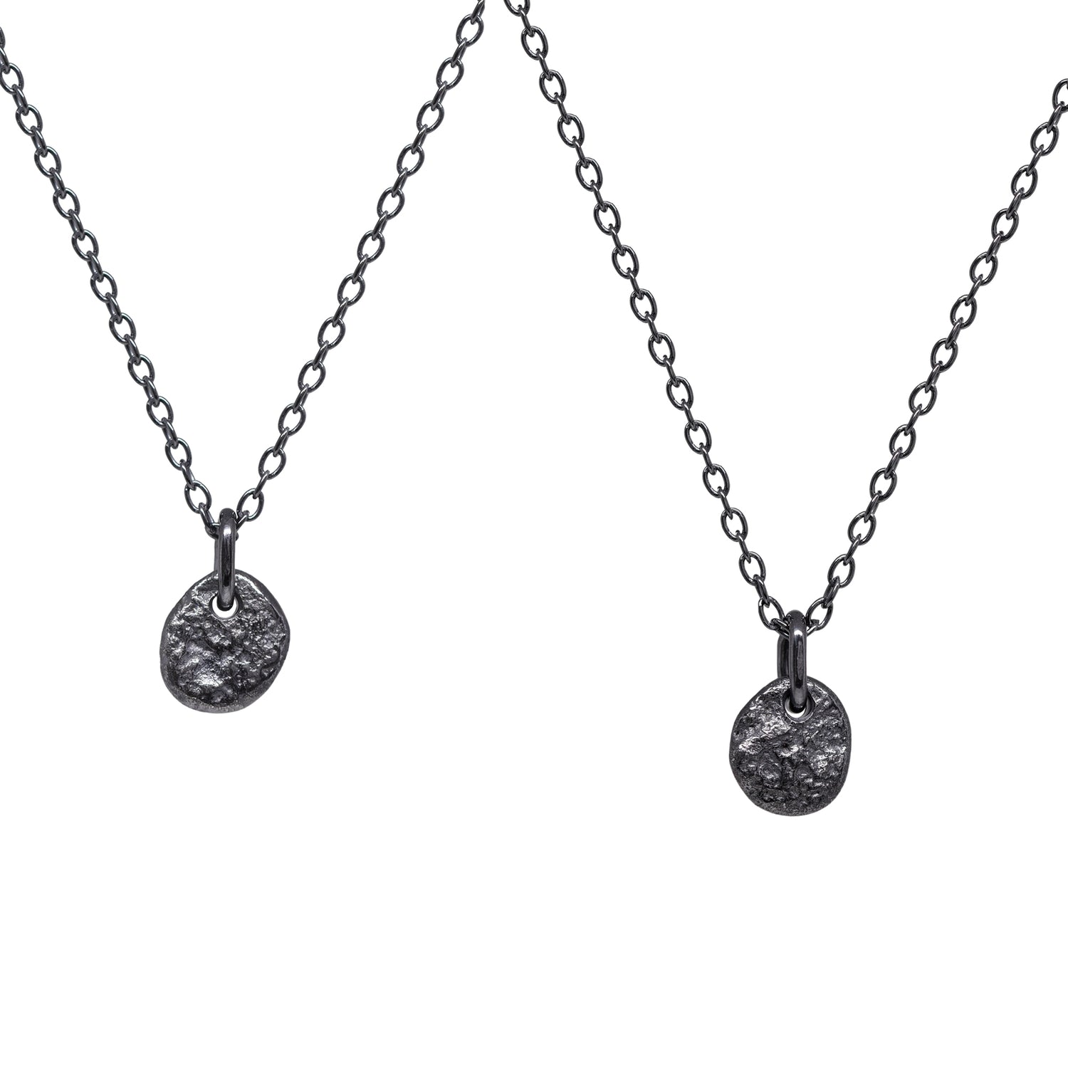 Luna Mini Pendant Necklace - Dark Sterling
