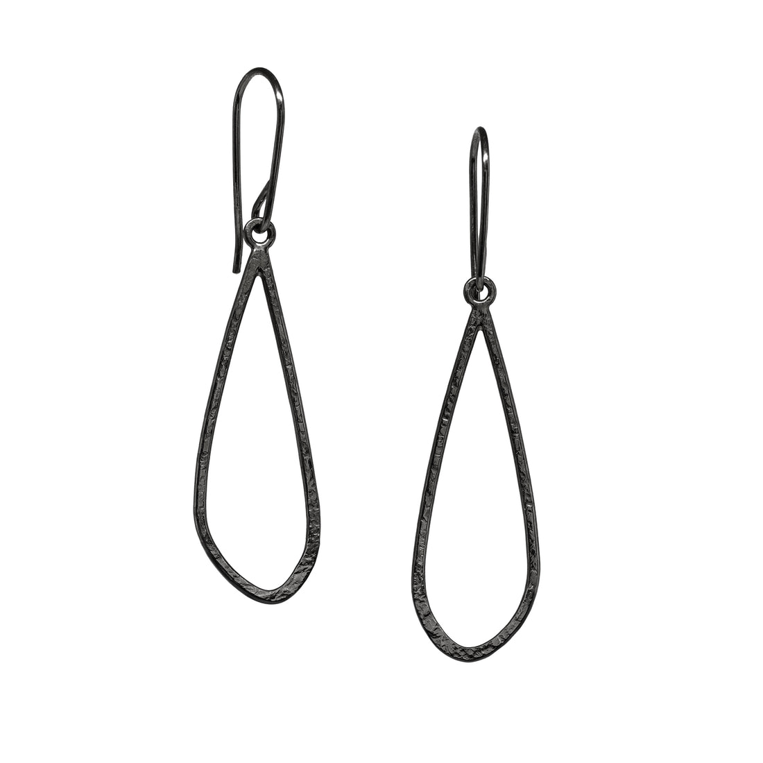 Petal Earrings - Large - Dark Sterling