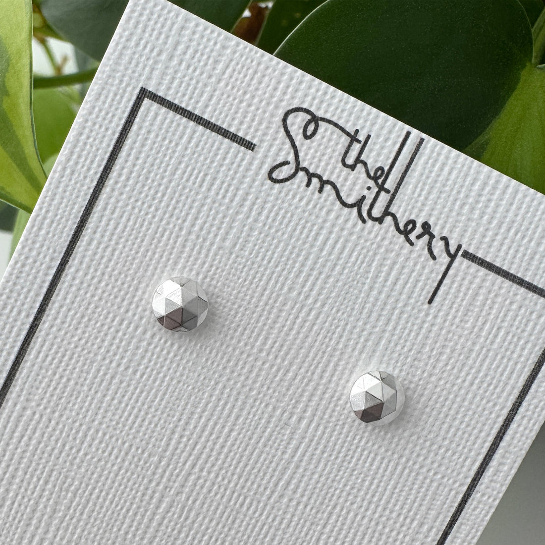 Rose Cut Studs - Bright Sterling