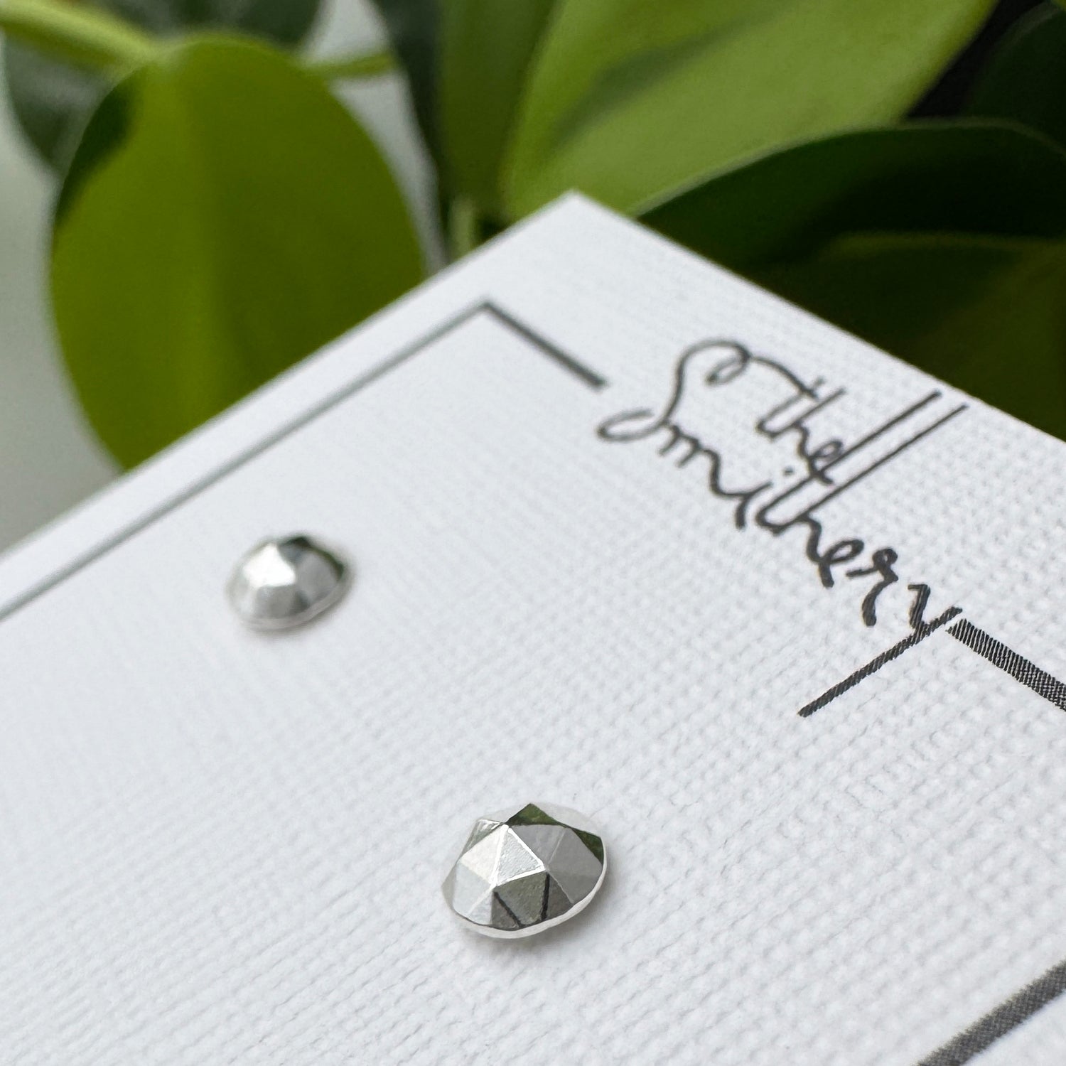 Rose Cut Studs - Bright Sterling