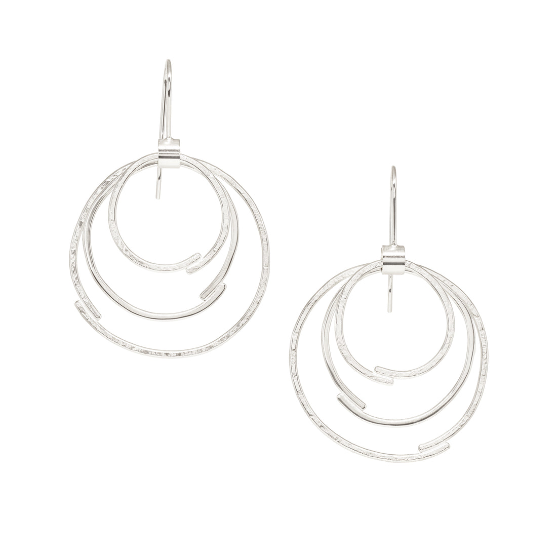 Sketch Triple Link Earrings - Bright Sterling