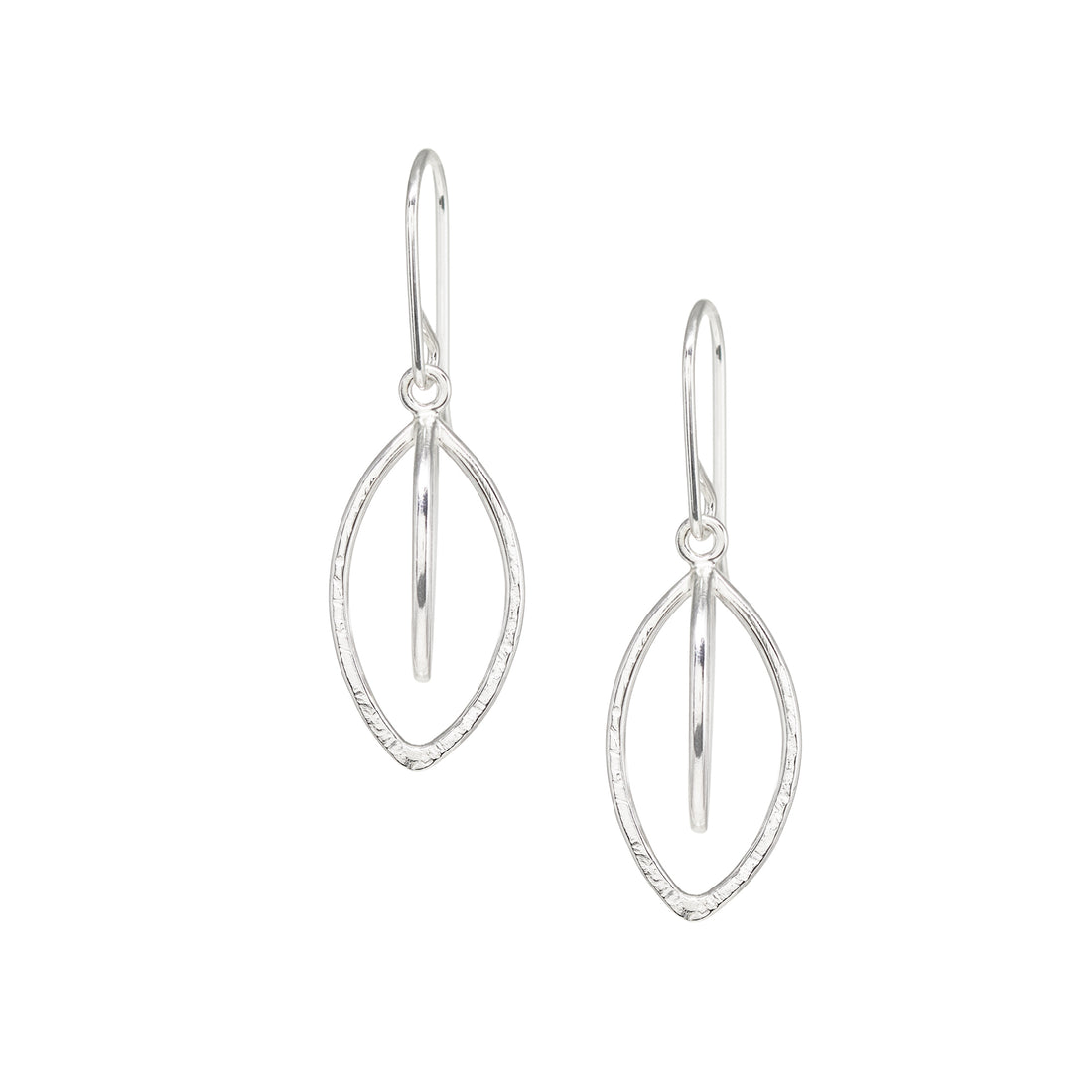 Leaf Pod Earrings - Small - Bright Sterling